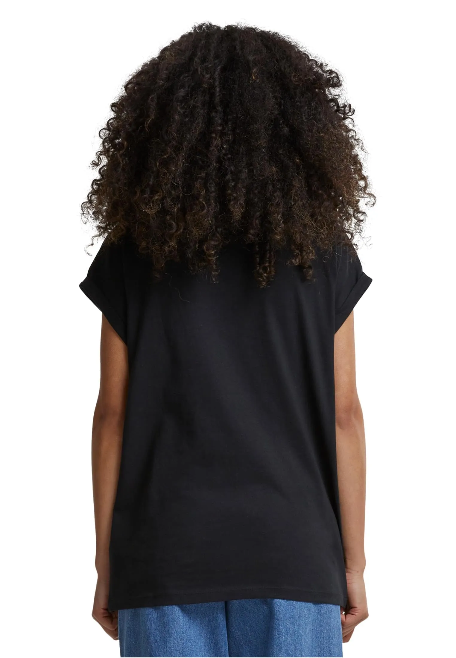 Urban Classics Ladies Extended Shoulder Tee Nero TB771 - immagine 3