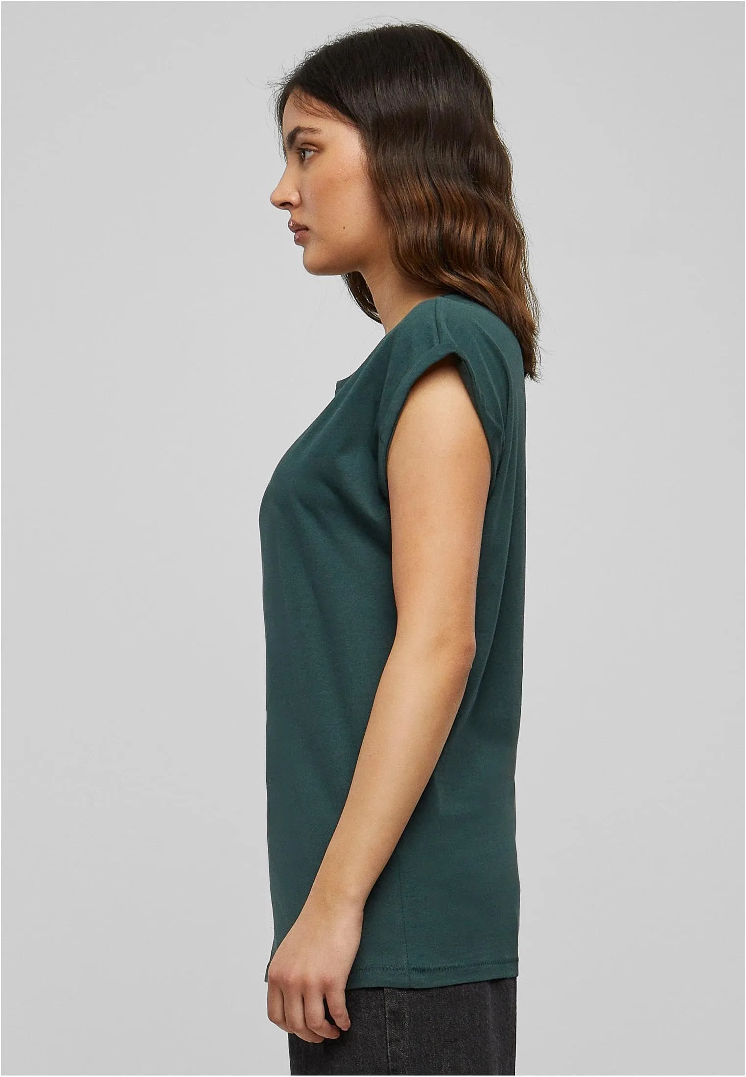 Urban Classics T-Shirt da Donna con Maniche Arrotolate, Cotone, Rosso Ciliegia, Taglia XXL - immagine 9