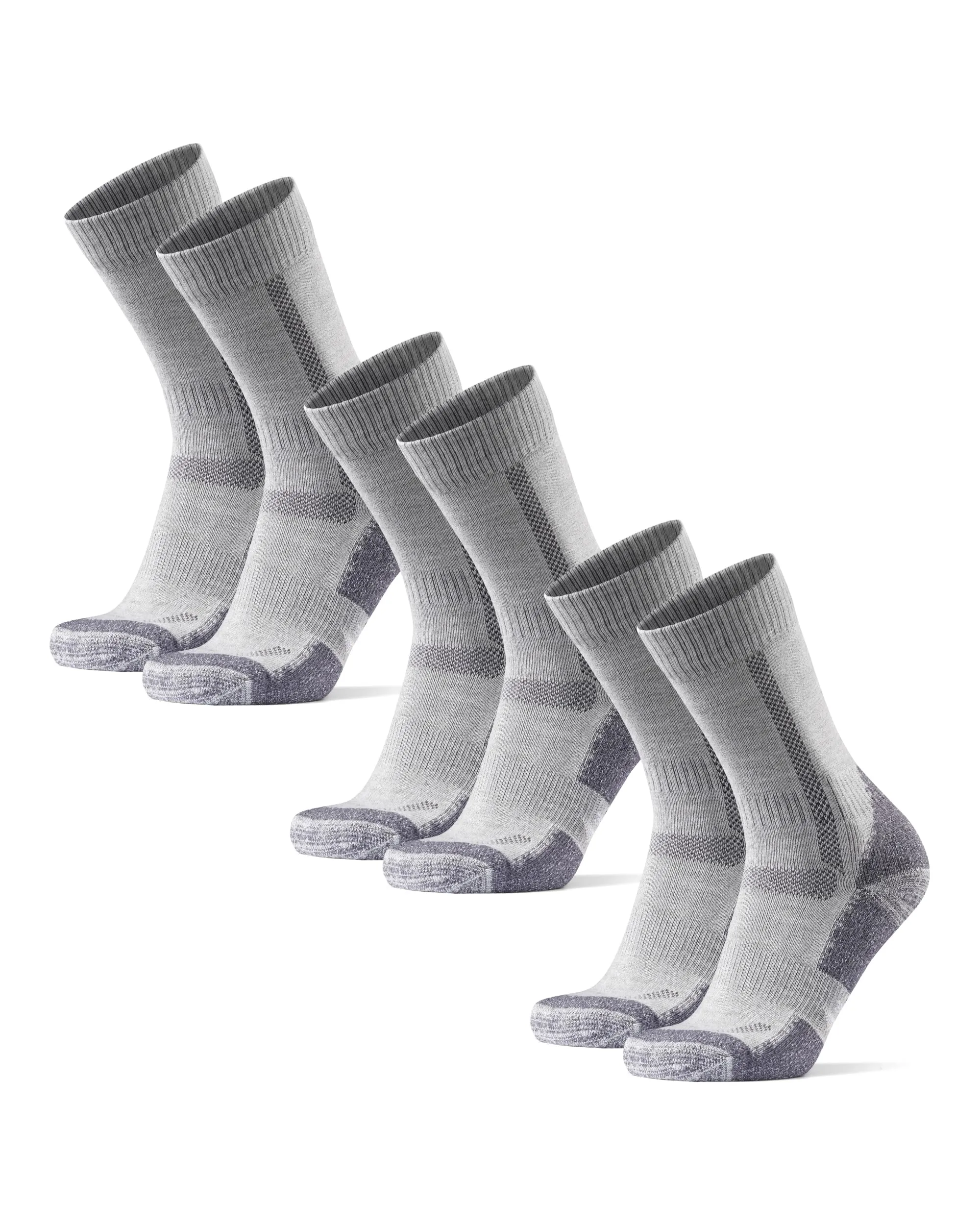 Danish Endurance Calze Trekking Lana Merino, 3 Paia, Grigio Chiaro, 35-38 - immagine 1