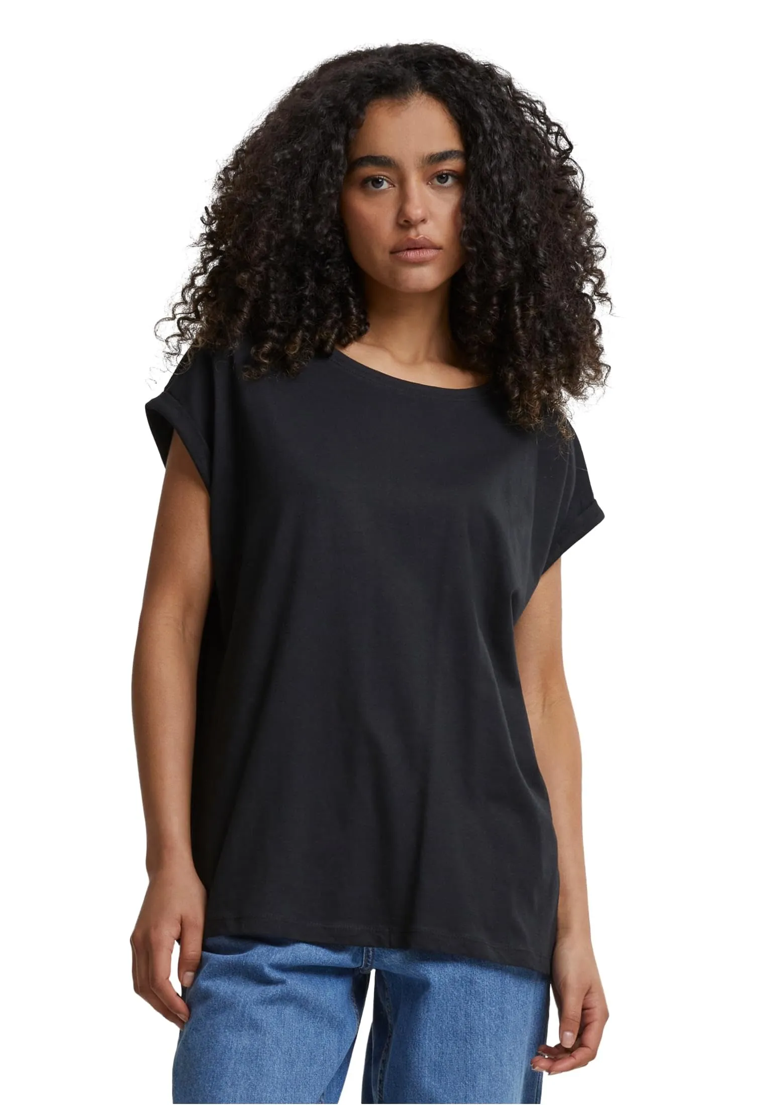 Urban Classics Donna Extended Shoulder Tee - Rosso Ciliegia, XXL - immagine 1