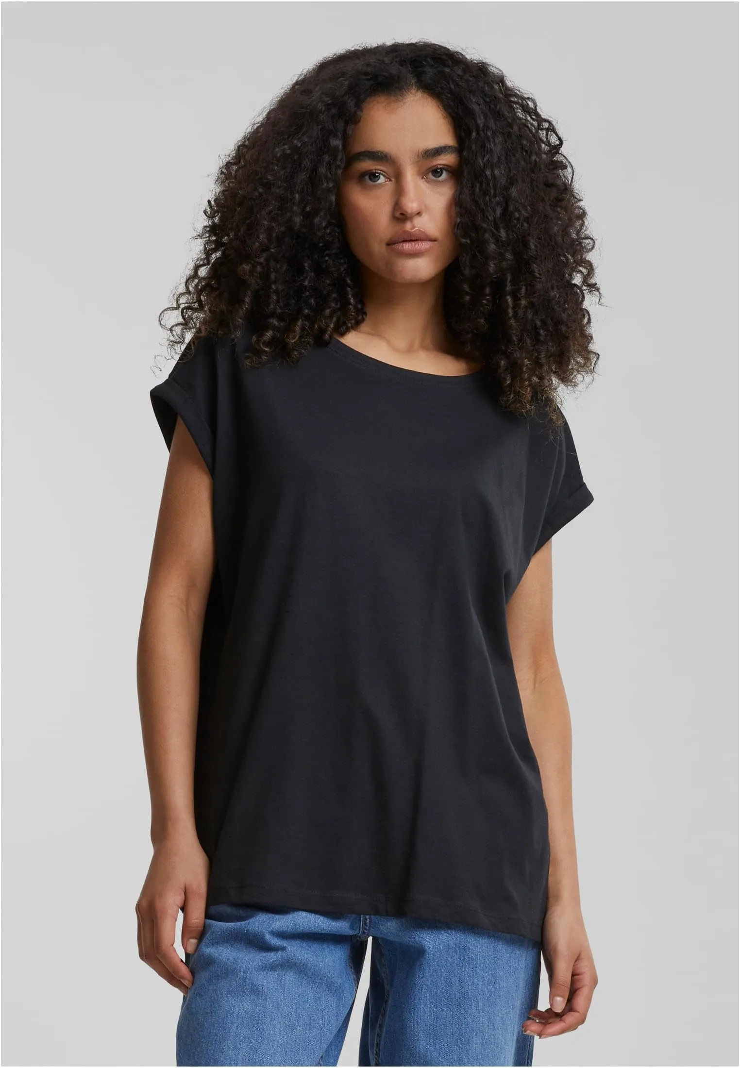 Urban Classics Donna Extended Shoulder Tee - Rosso Ciliegia, XXL - immagine 3