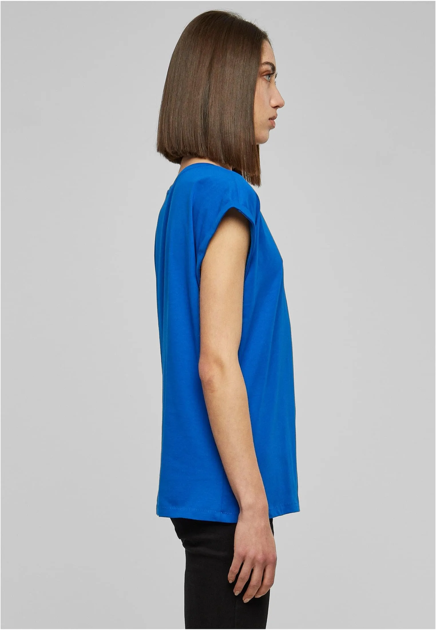 Urban Classics Donna T-shirt Manica Arrotolata in Cotone Rosso Ciliegia XXL - immagine 8