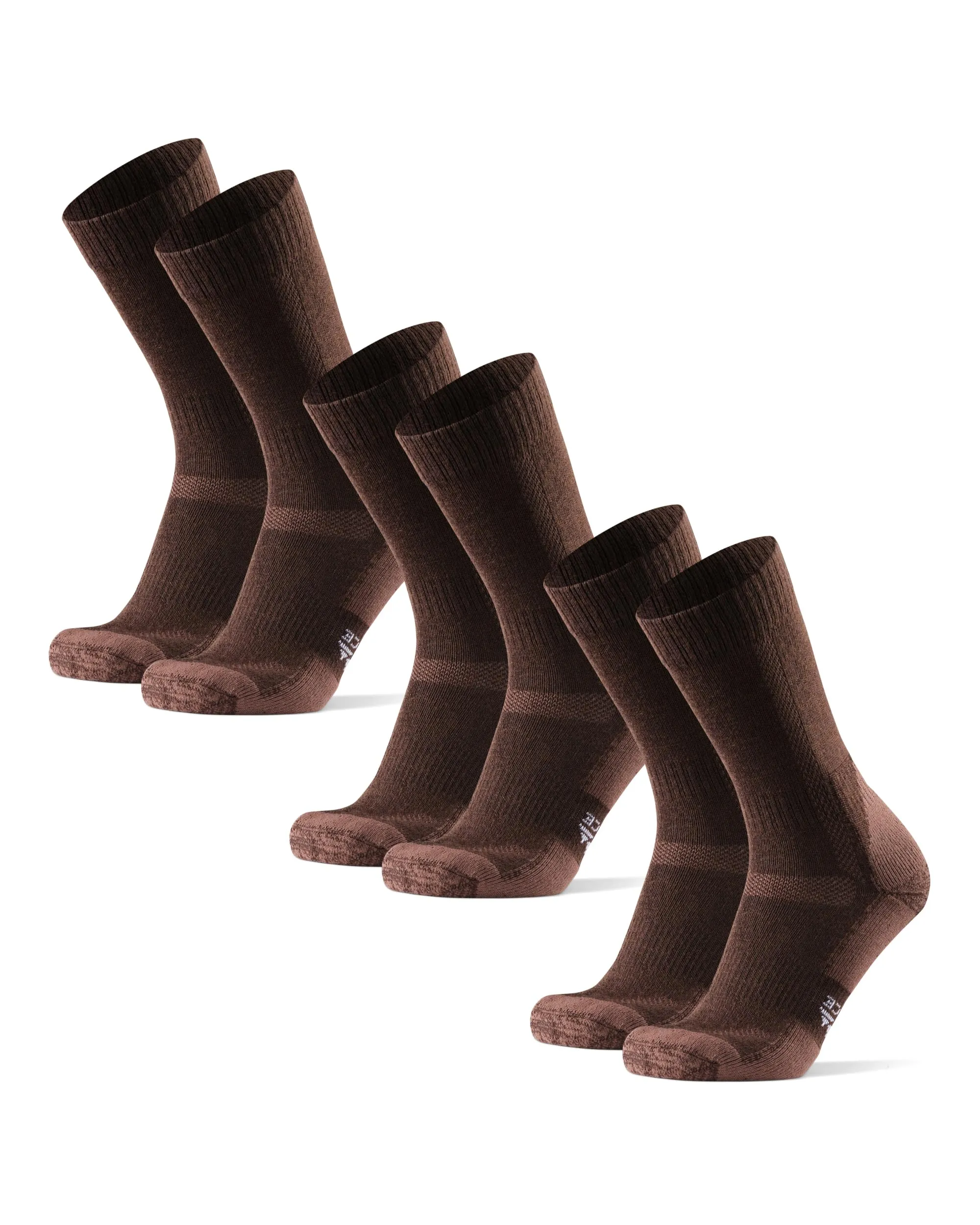Danish Endurance Calze Trekking in Lana Merino, 3 Paia, Marrone, EU 43-47 - immagine 1