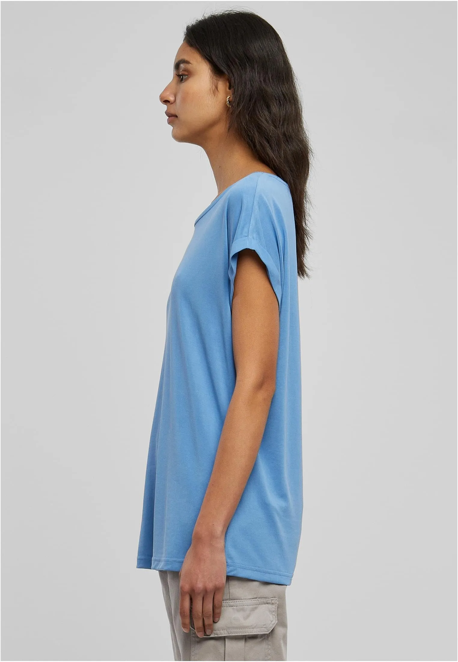 Urban Classics Donna Extended Shoulder Tee in Cotone, Rosso Ciliegia, Taglia XXL - immagine 9