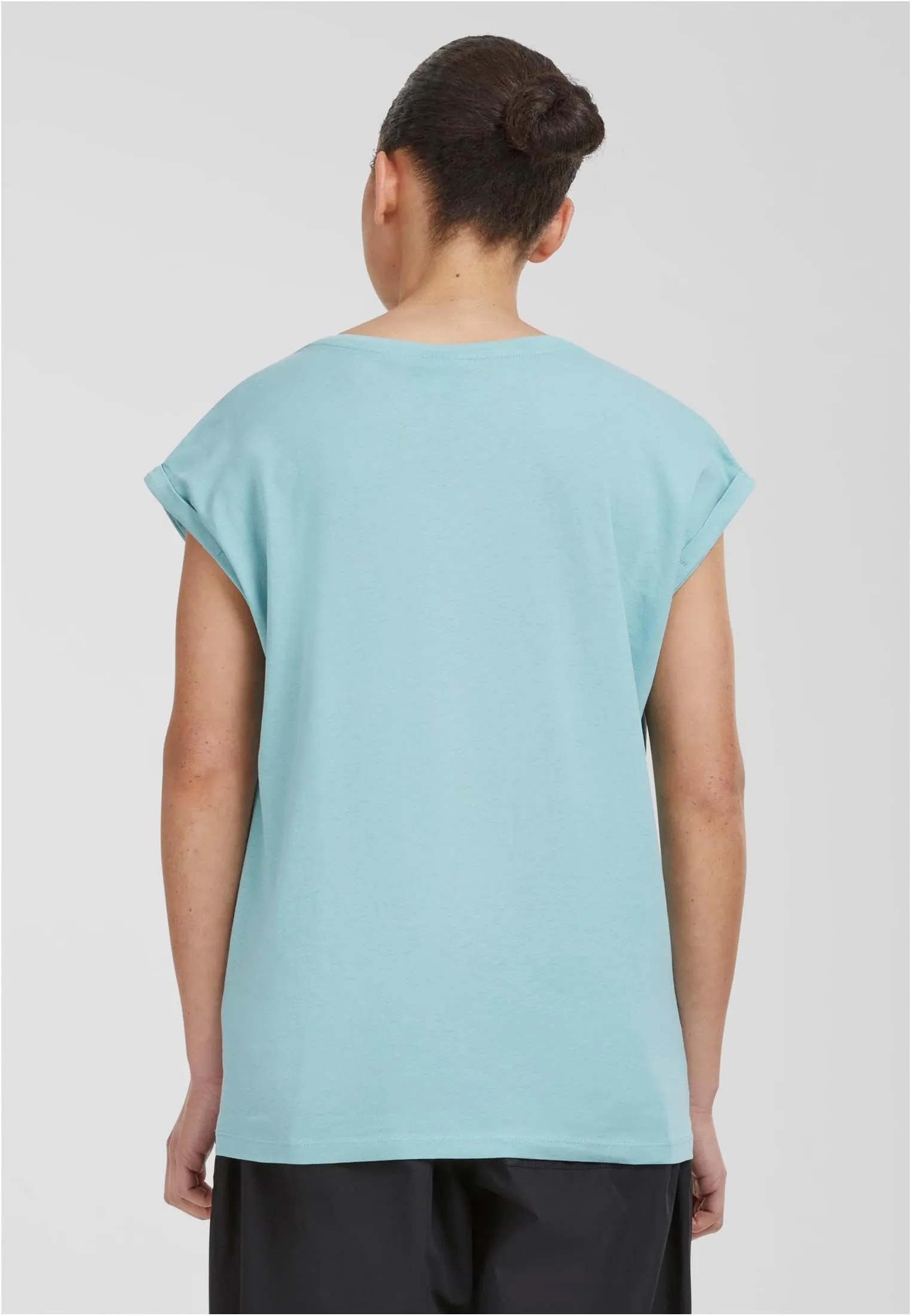 Urban Classics Donna T-shirt Manica Arrotolata in Cotone, Rosso Ciliegia, Taglia XXL - immagine 5