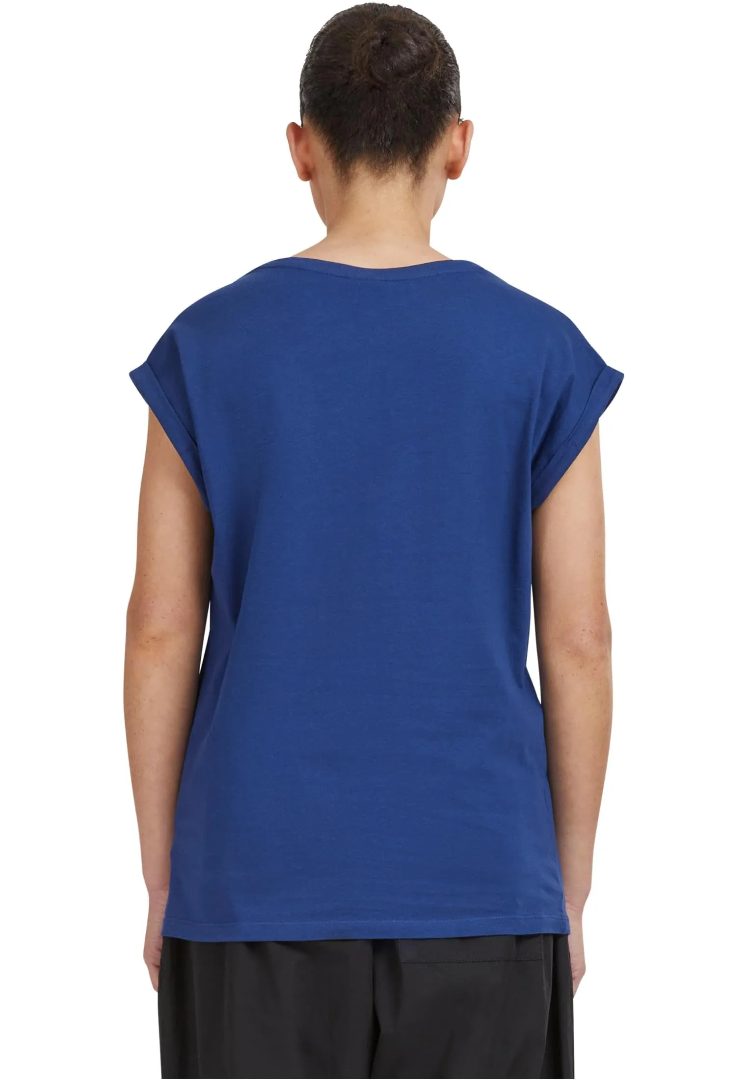 Urban Classics Donna T-Shirt con Maniche Arrotolate in Cotone, Rosso Ciliegia, XXL - immagine 3