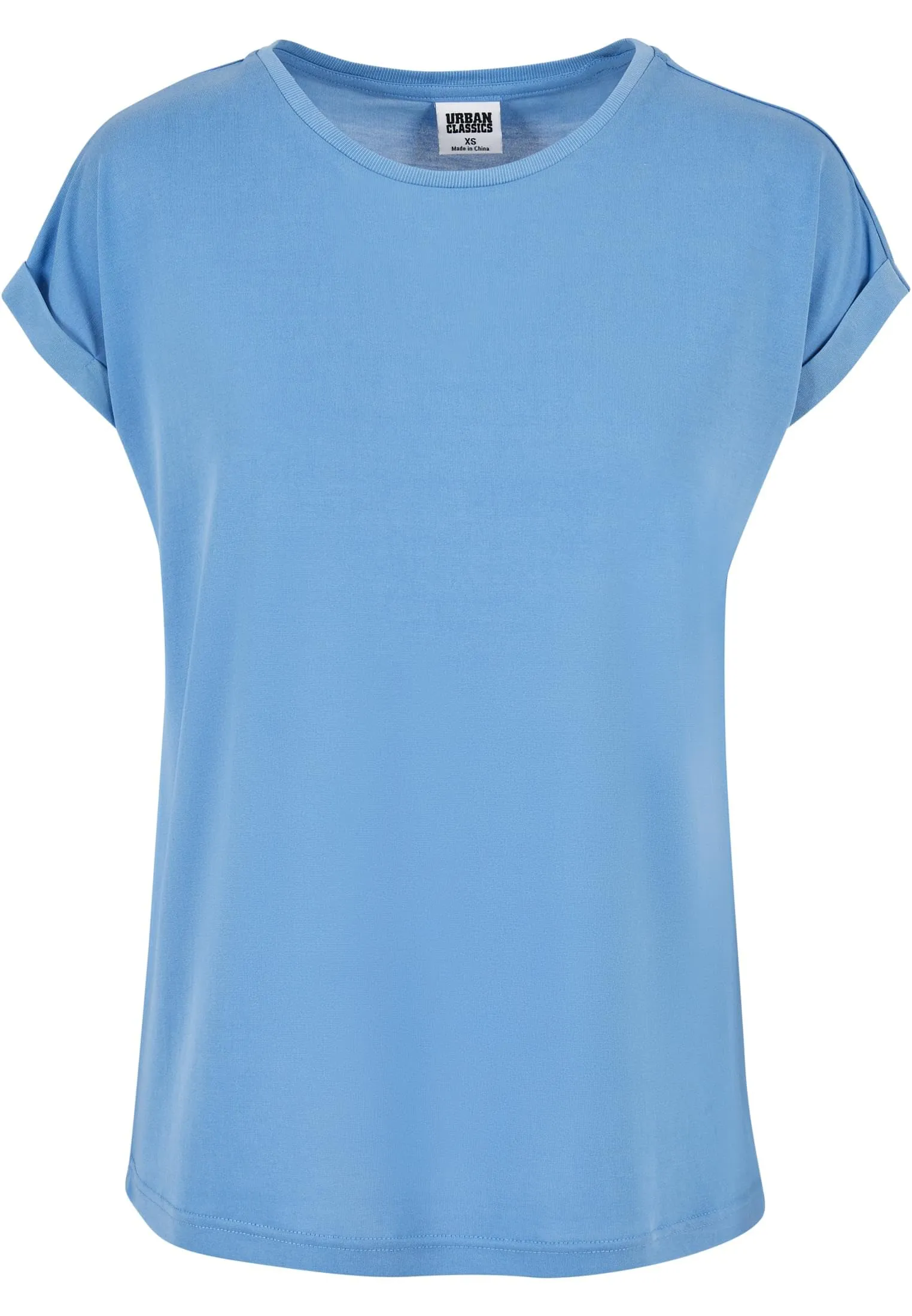 Urban Classics Donna T-shirt Manica Arrotolata in Cotone, Rosso Ciliegia, Taglia XXL - immagine 6