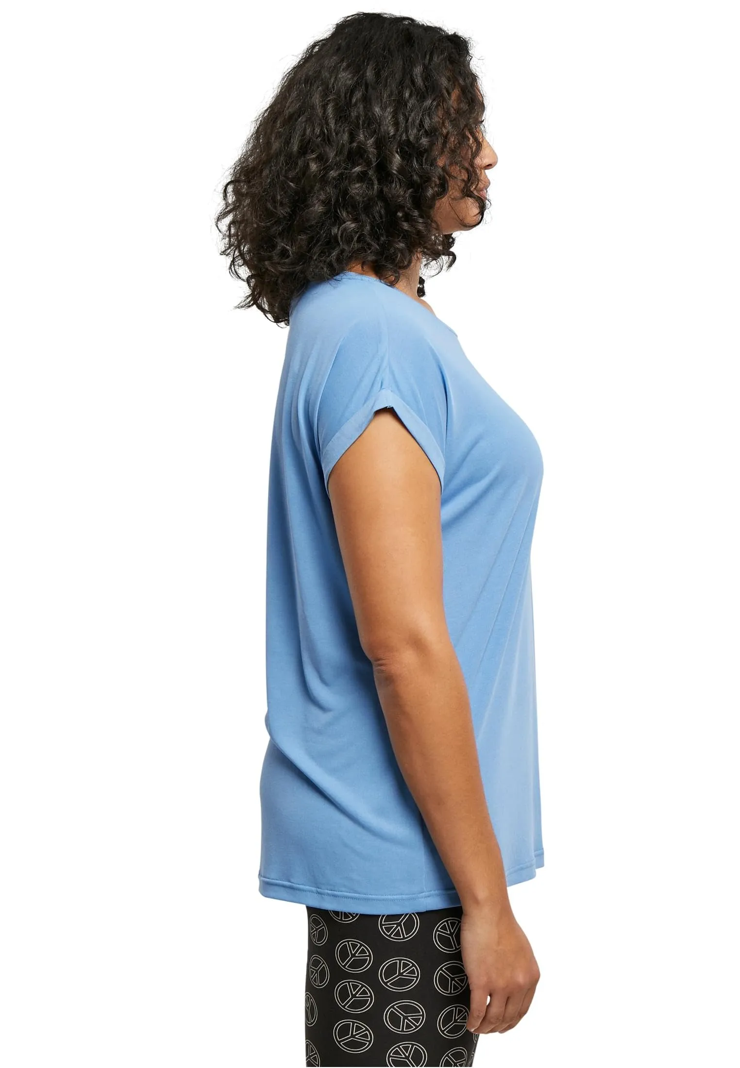 Urban Classics T-shirt da Donna con Manica Arrotolata, Cotone, Rosso Ciliegia, XXL - immagine 2