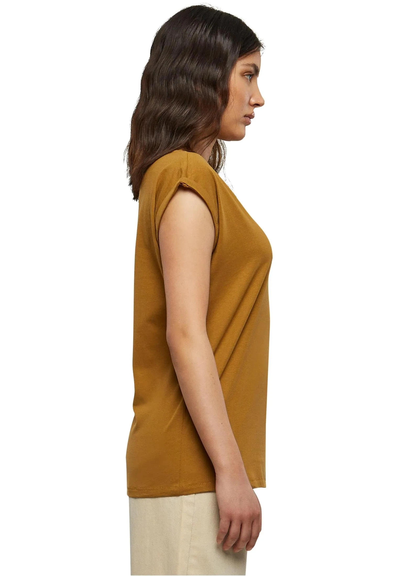 Urban Classics T-shirt da Donna con Manica Arrotolata in Cotone, Rosso Ciliegia, Taglia XXL - immagine 4