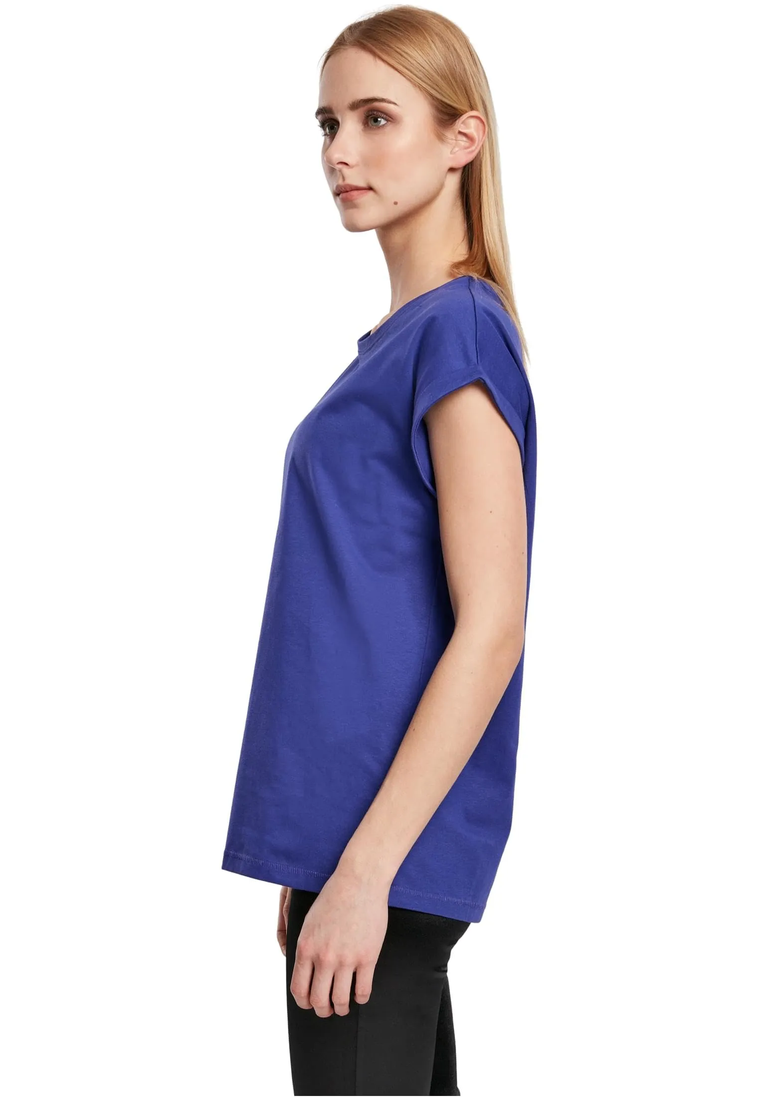Urban Classics T-shirt da Donna con Manica Arrotolata, Cotone, Rosso Ciliegia, Taglia XXL - immagine 2