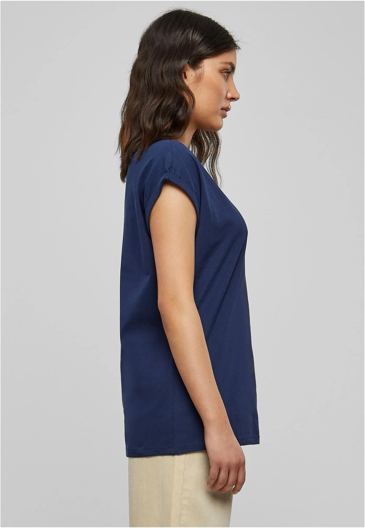 Urban Classics T-shirt da Donna con Manica Arrotolata in Cotone, Rosso Ciliegia, Taglia XXL - immagine 8