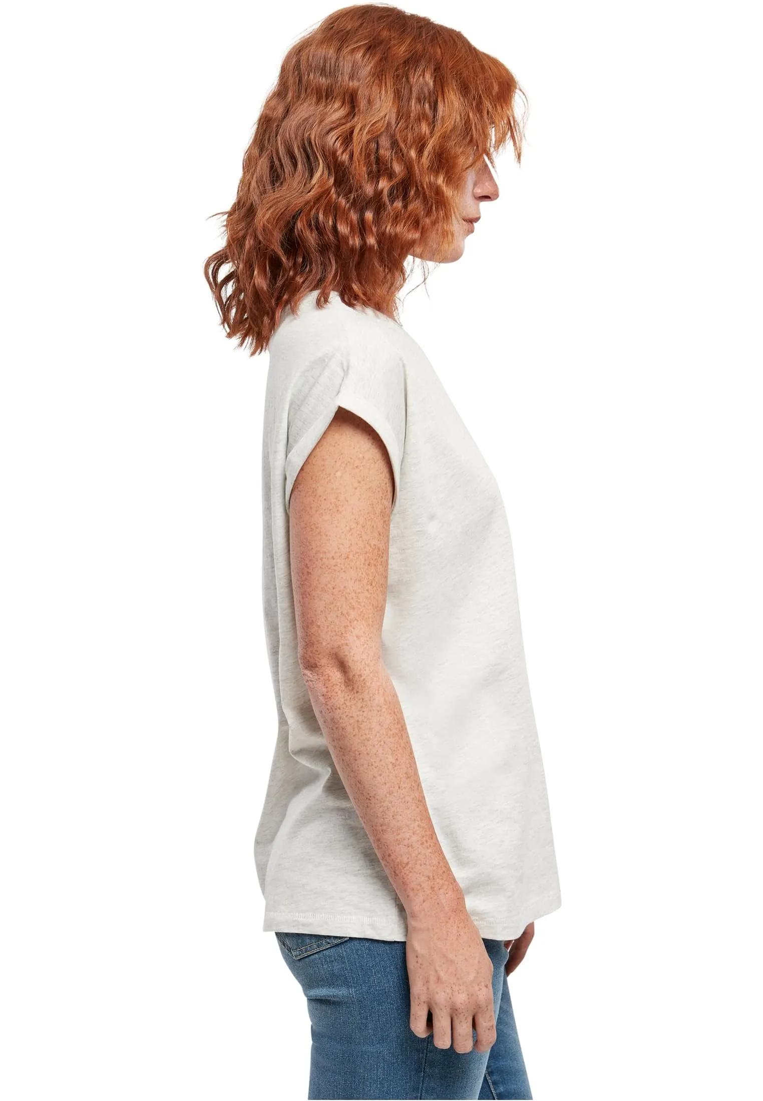 Urban Classics T-shirt da Donna con Manica Arrotolata in Cotone, Rosso Ciliegia, XXL - immagine 4