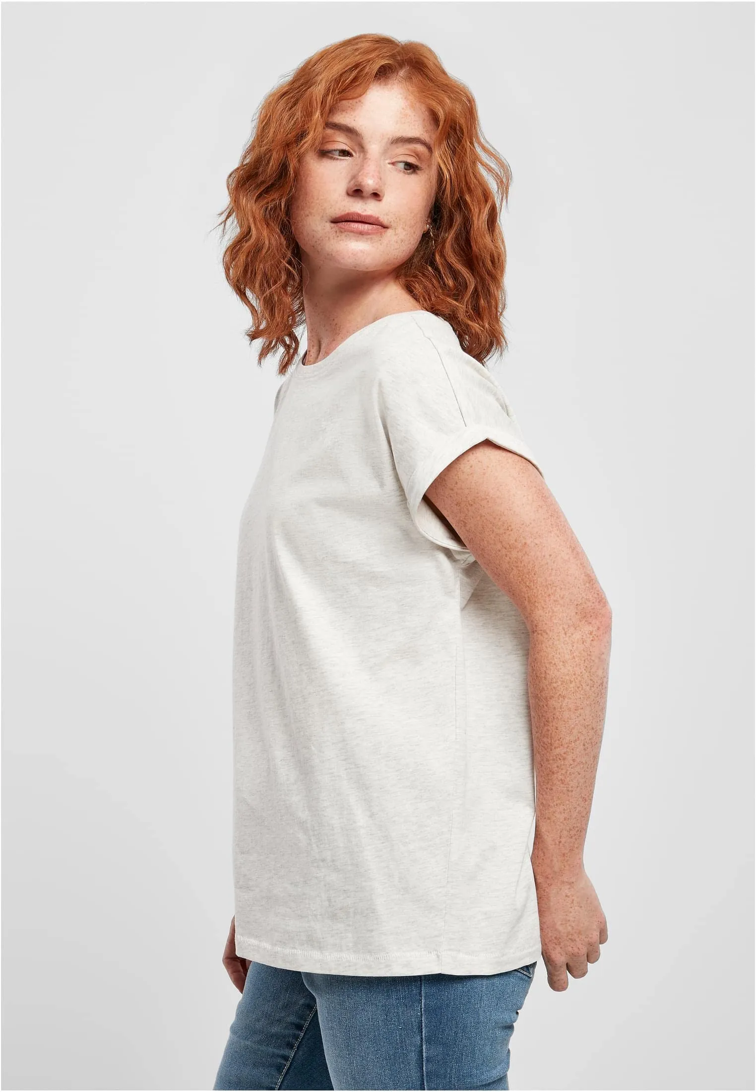 Urban Classics T-shirt da Donna con Manica Arrotolata in Cotone, Rosso Ciliegia, XXL - immagine 9
