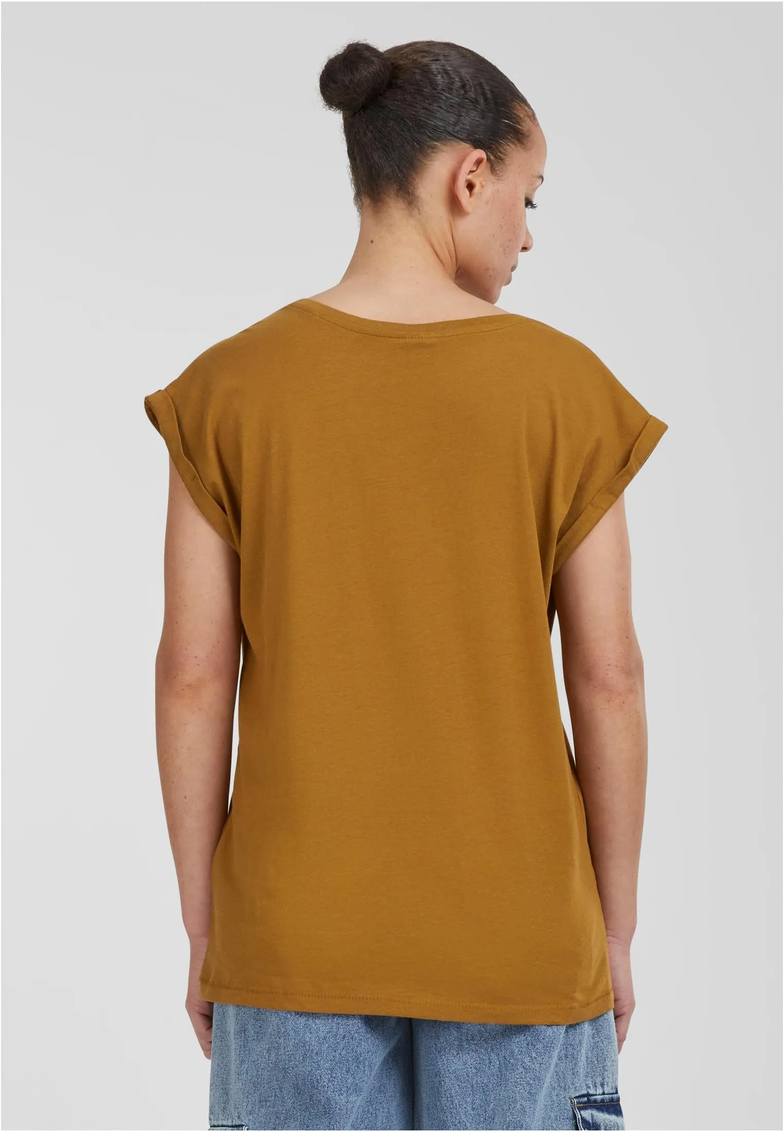 Urban Classics T-shirt da Donna con Manica Arrotolata, Cotone, Rosso Ciliegia, XXL - immagine 6