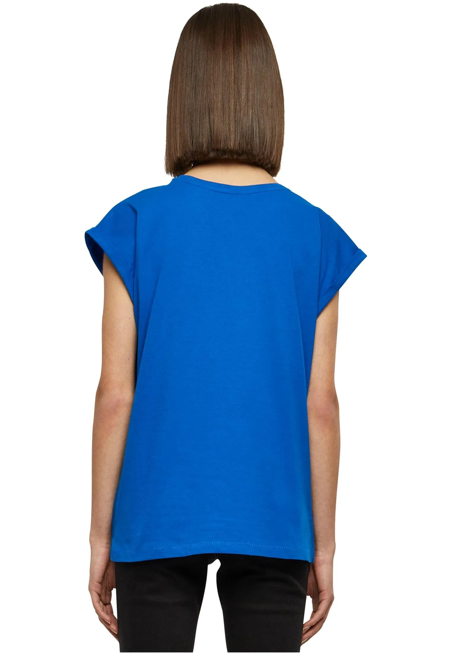 Urban Classics Donna T-Shirt in Cotone con Manica Arrotolata, Rosso Ciliegia, XXL - immagine 3