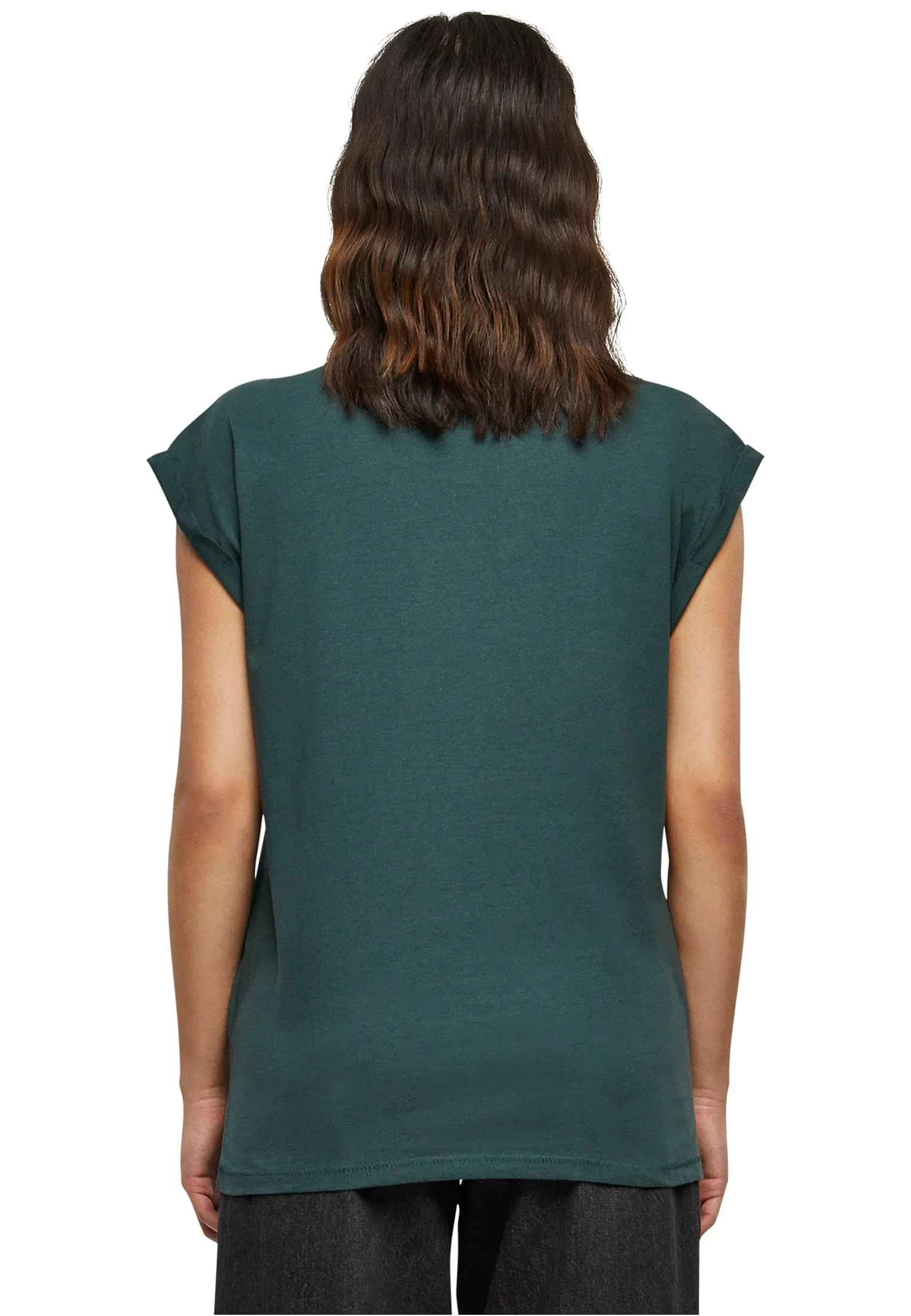 Urban Classics T-Shirt da Donna con Manica Arrotolata in Cotone, Rosso Ciliegia, Taglia XXL - immagine 3