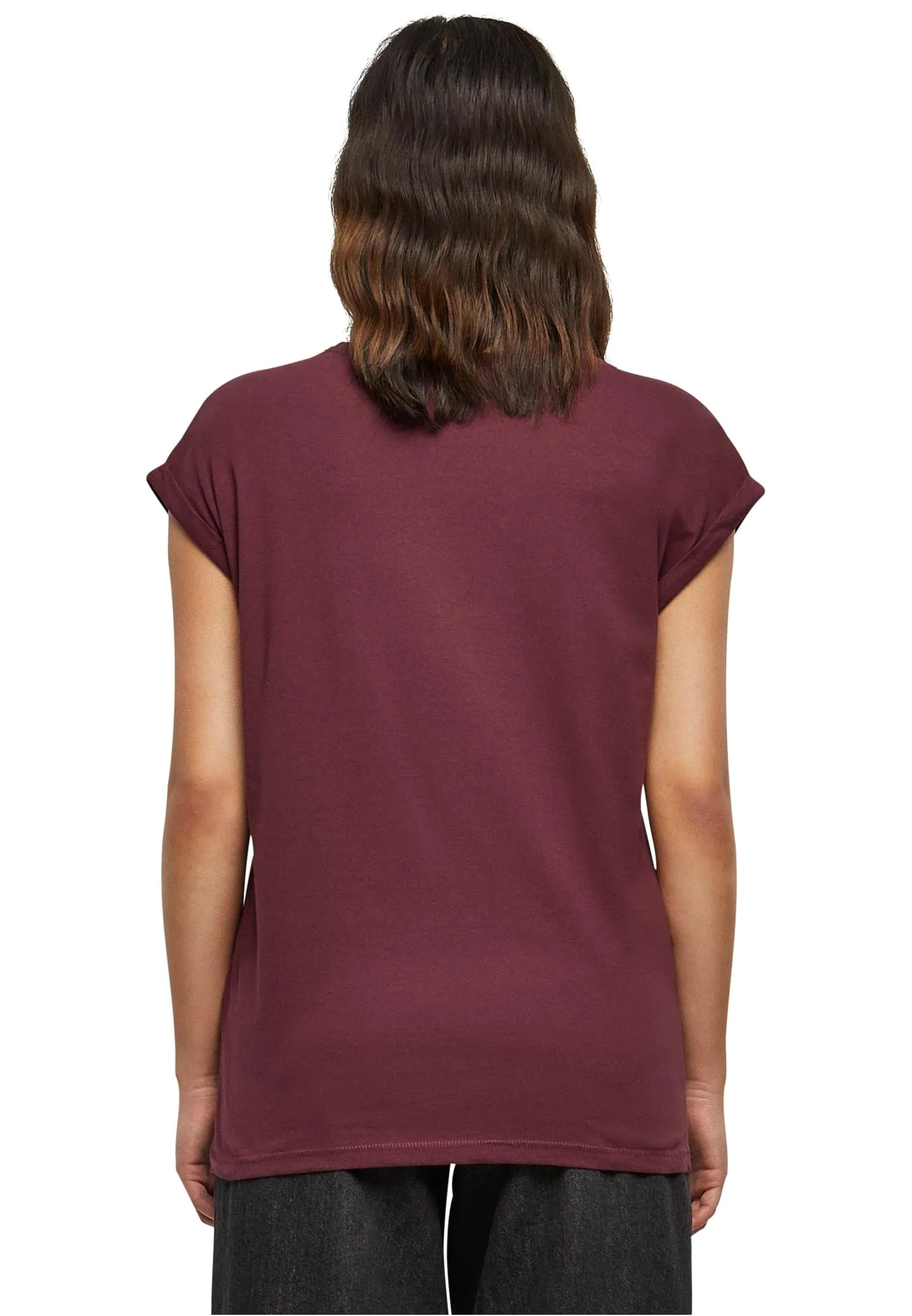 Urban Classics T-Shirt da Donna con Manica Arrotolata, Cotone, Rosso Ciliegia, Taglia XXL - immagine 4