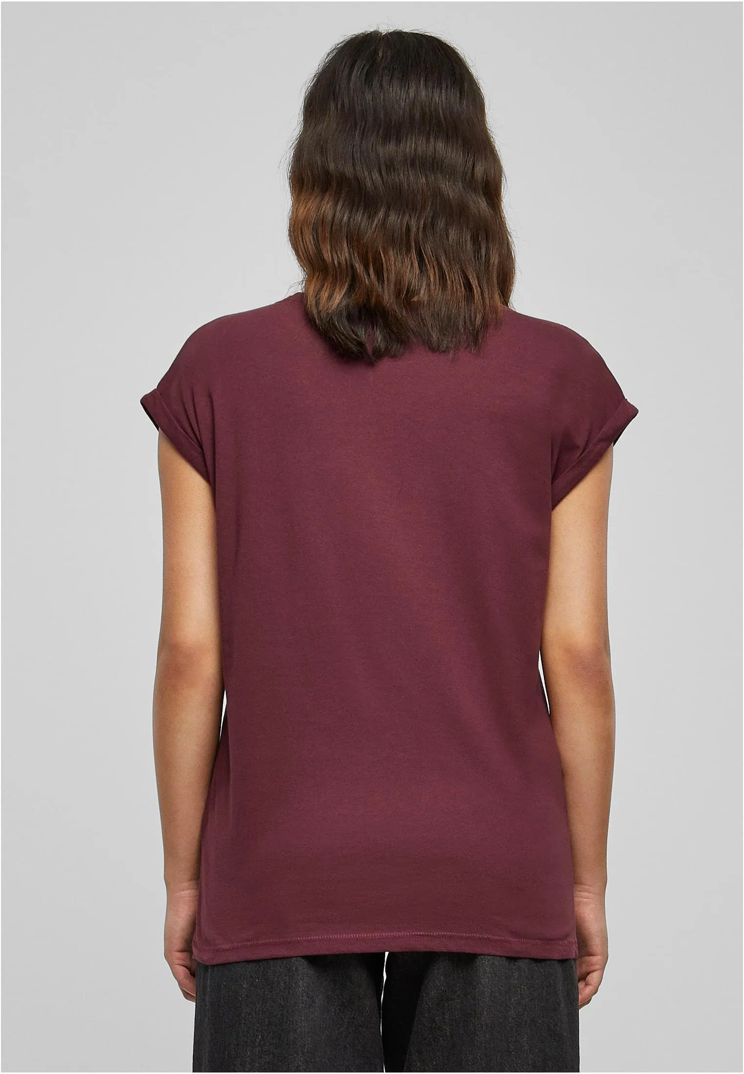 Urban Classics T-Shirt da Donna con Manica Arrotolata, Cotone, Rosso Ciliegia, Taglia XXL - immagine 8