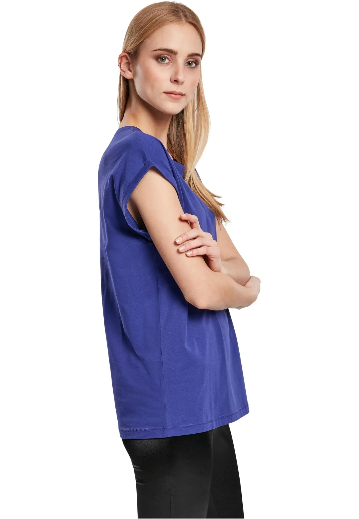 Urban Classics T-shirt da Donna con Manica Arrotolata in Cotone, Rosso Ciliegia, Taglia XXL - immagine 2