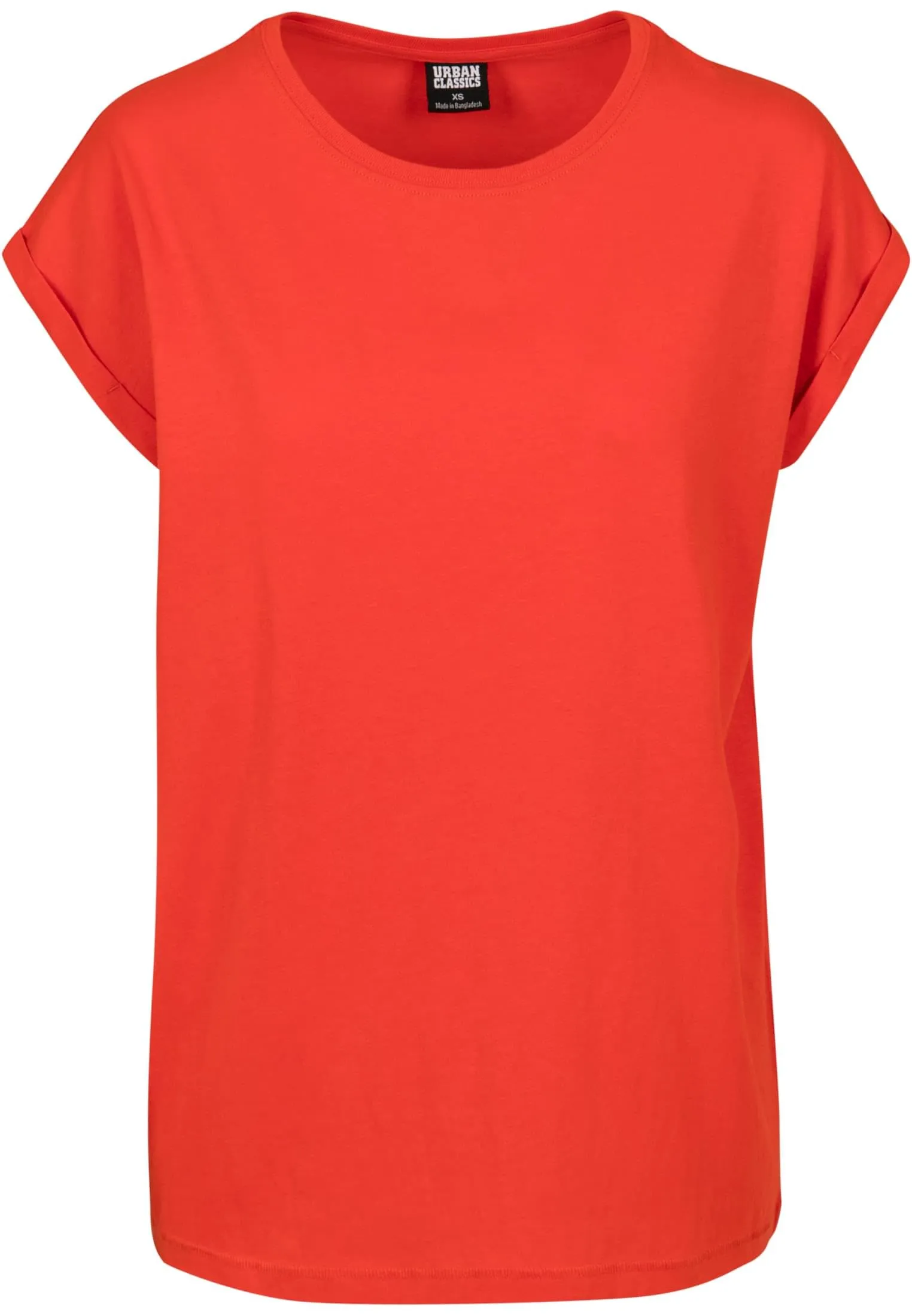 Urban Classics T-shirt da Donna con Maniche Arrotolate in Cotone, Rosso Ciliegia, Taglia XXL - immagine 4
