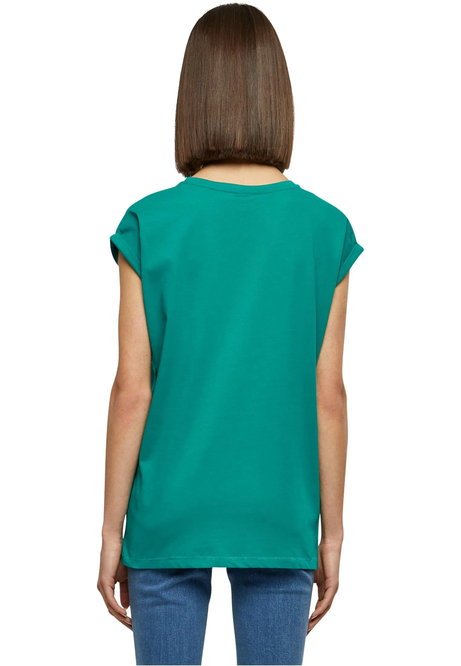 Urban Classics T-shirt da Donna con Manica Arrotolata in Cotone, Rosso Ciliegia, XXL - immagine 3