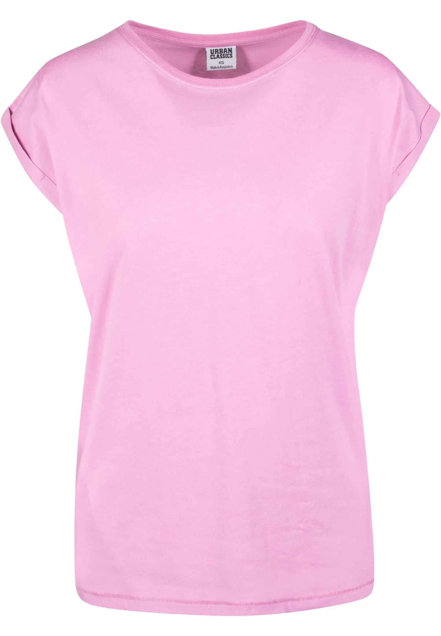 Urban Classics Donna T-shirt in Cotone con Manica Arrotolata e Scollo Rotondo, Rosso Ciliegia, Taglia L - immagine 6