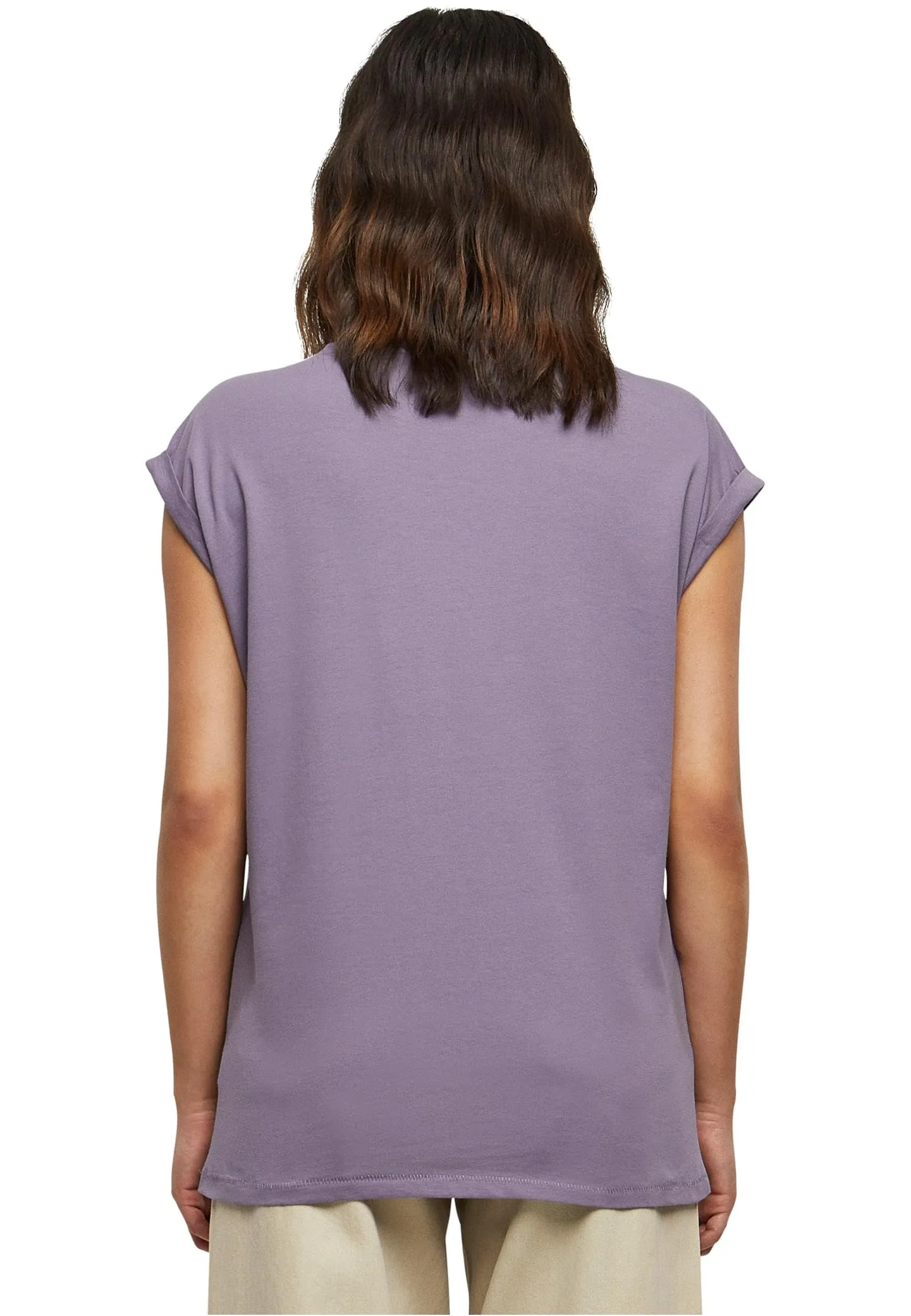 Urban Classics T-Shirt da Donna con Manica Arrotolata in Cotone, Rosso Ciliegia, Taglia XXL - immagine 3