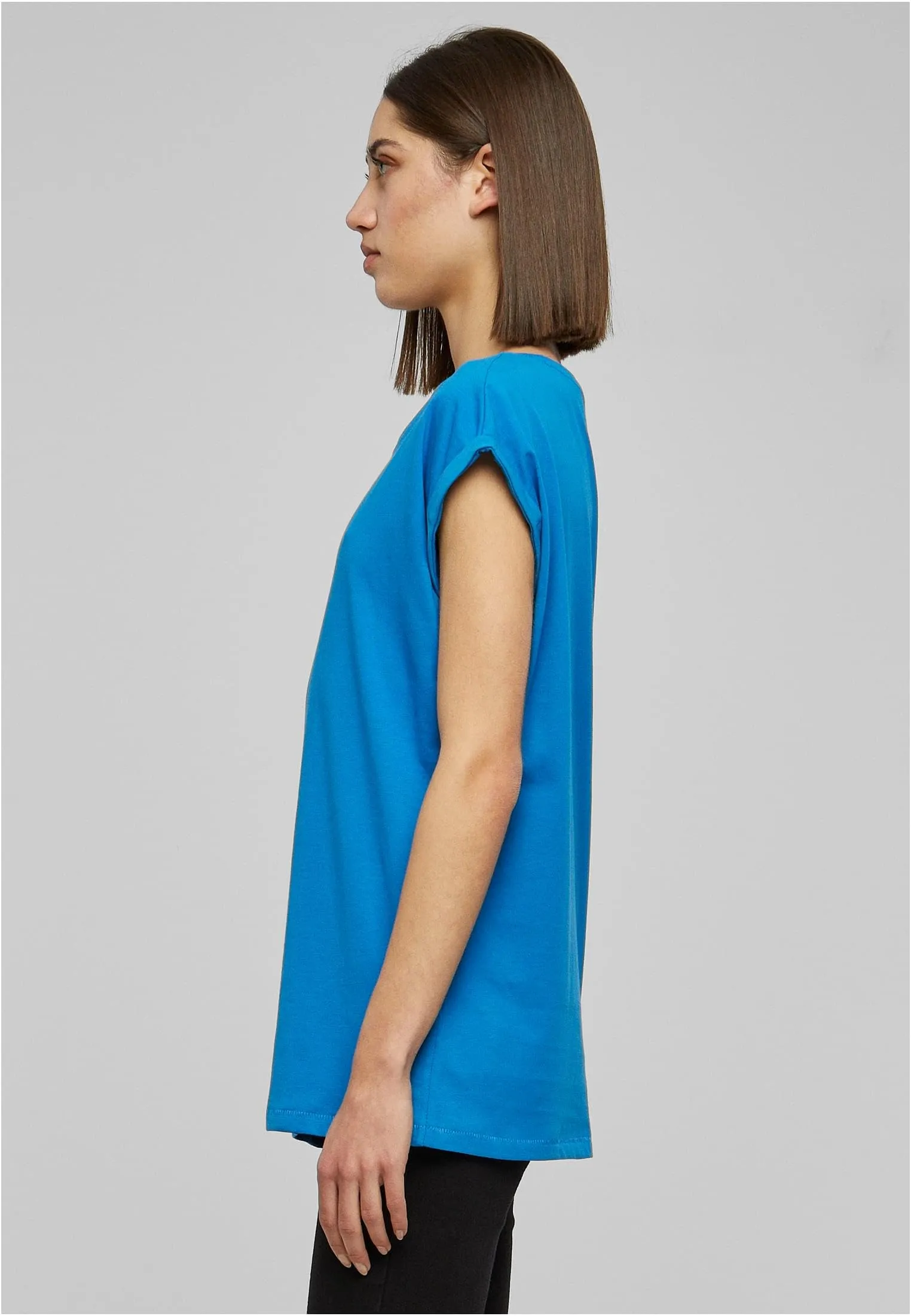 Urban Classics T-shirt da Donna con Manica Arrotolata in Cotone, Rosso Ciliegia, Taglia XXL - immagine 7