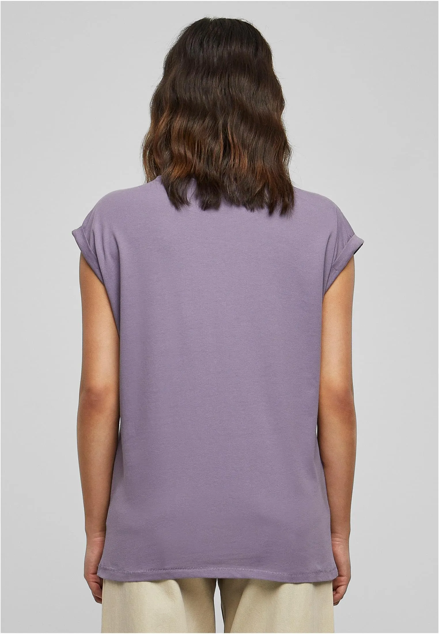 Urban Classics T-Shirt da Donna con Manica Arrotolata in Cotone, Rosso Ciliegia, Taglia XXL - immagine 6