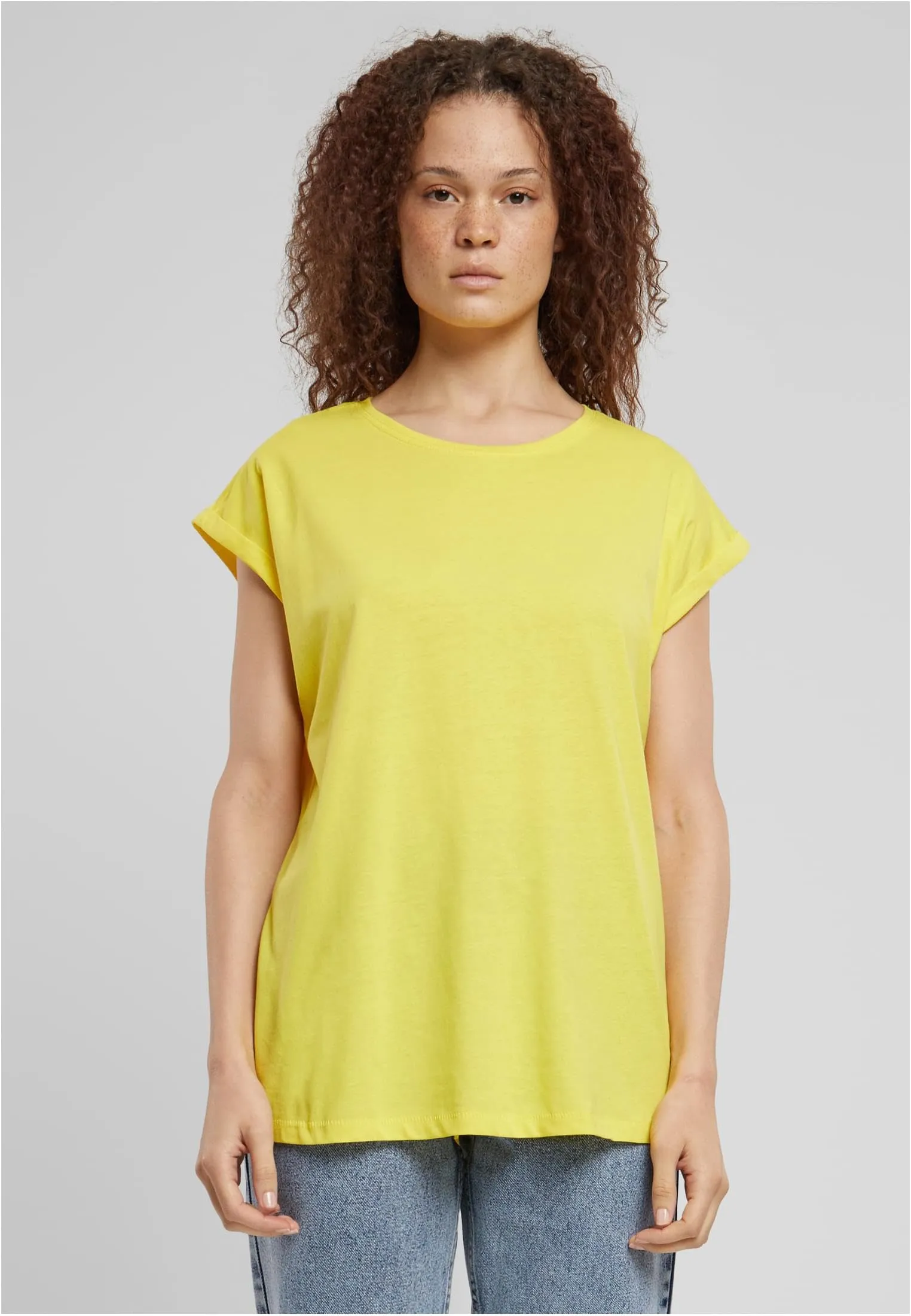 Urban Classics T-shirt da Donna con Manica Arrotolata in Cotone, Rosso Ciliegia, Taglia XXL - immagine 5