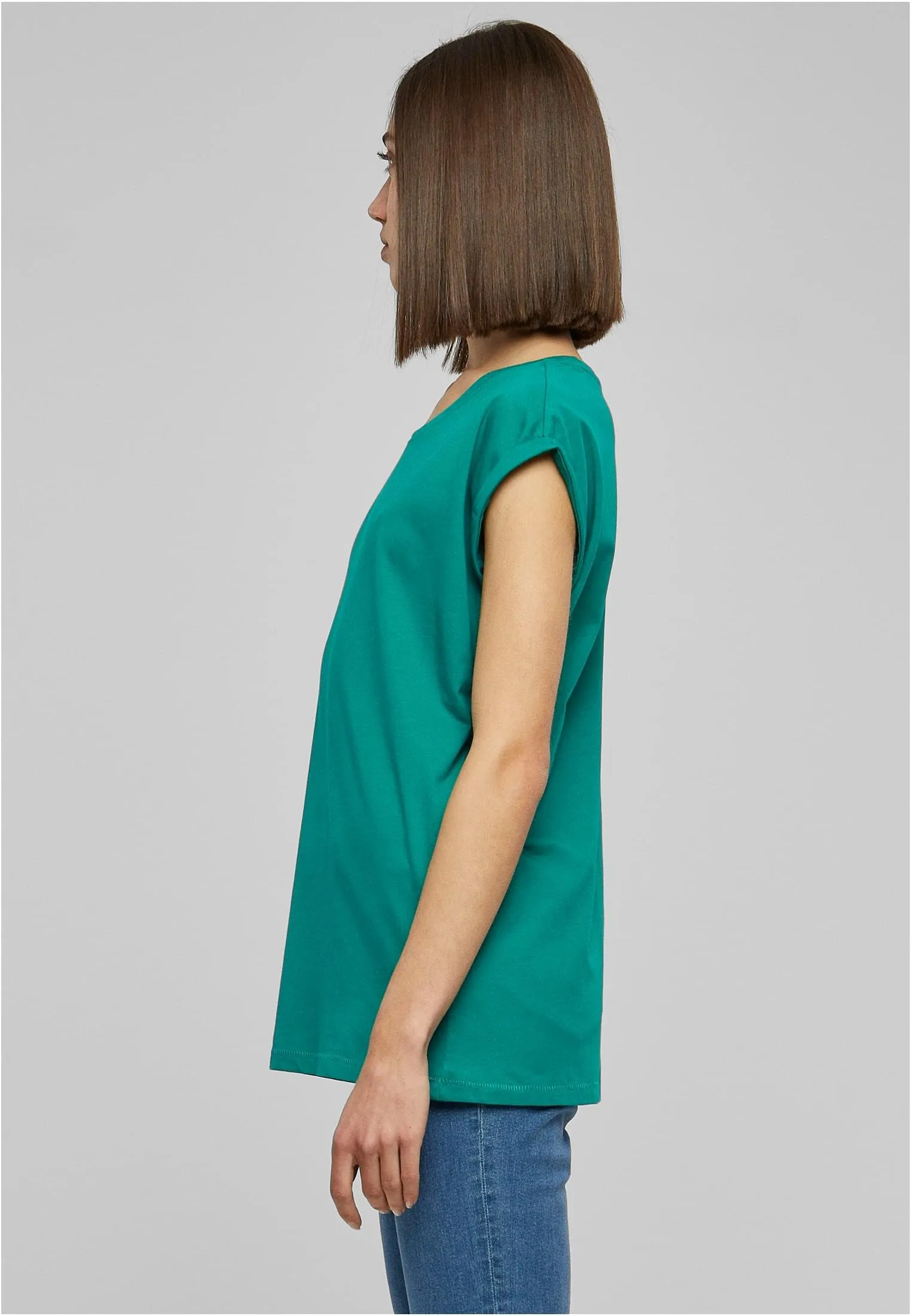 Urban Classics T-shirt da Donna con Manica Arrotolata in Cotone, Rosso Ciliegia, XXL - immagine 7