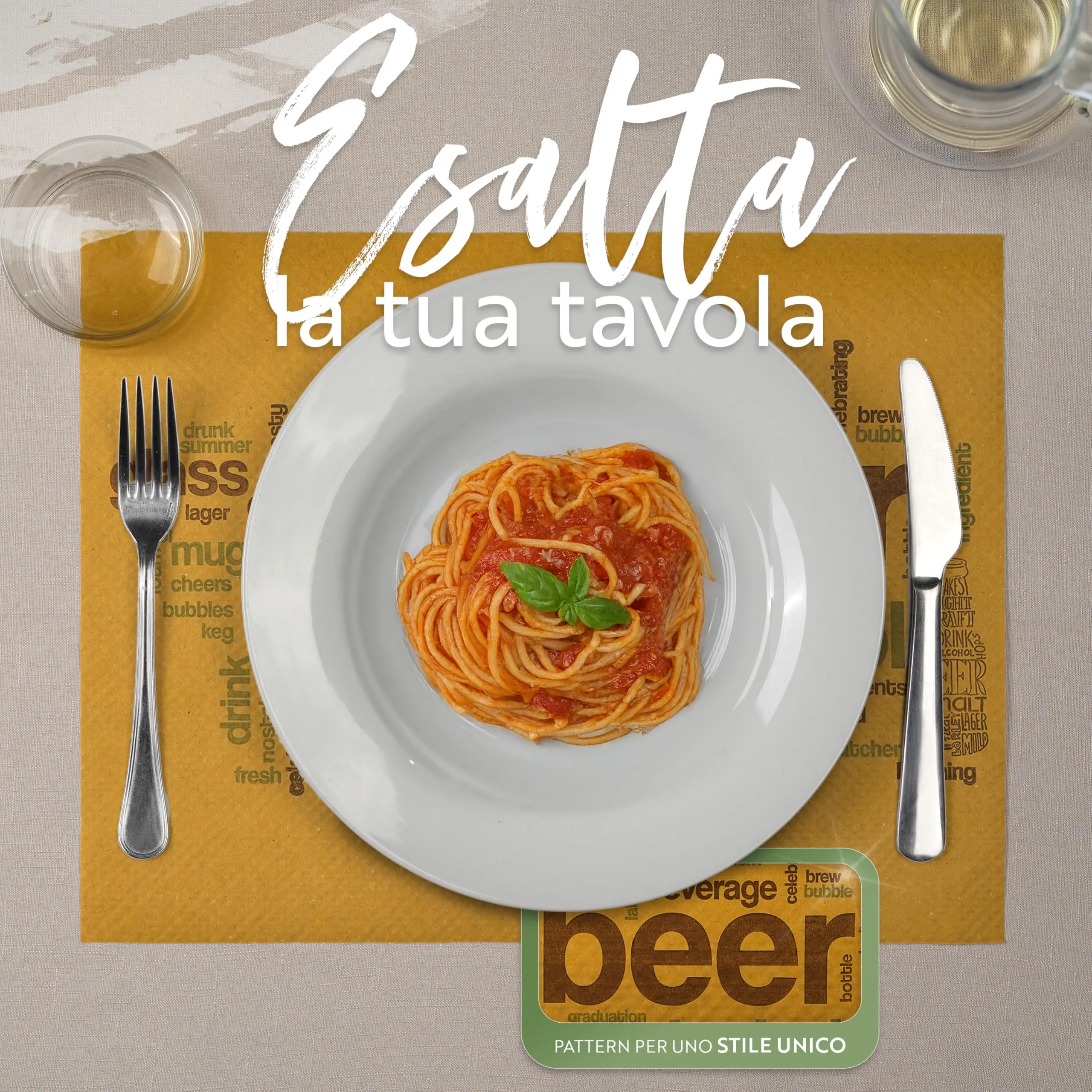 GIORDANO Cart Tovagliette in Carta Paglia Goffrata Stile Beer, 250 Pezzi - immagine 3