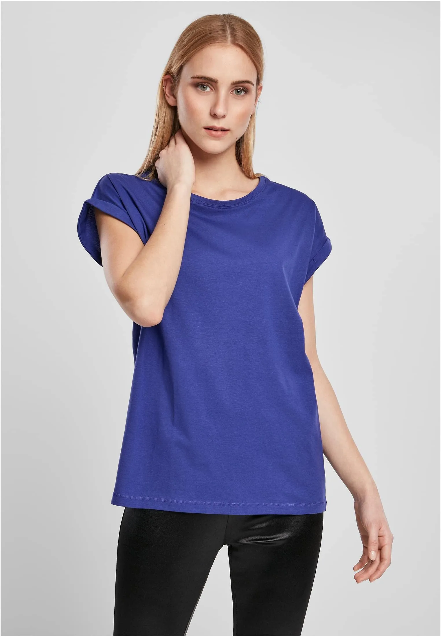 Urban Classics T-shirt da Donna con Manica Arrotolata in Cotone, Rosso Ciliegia, Taglia XXL - immagine 3