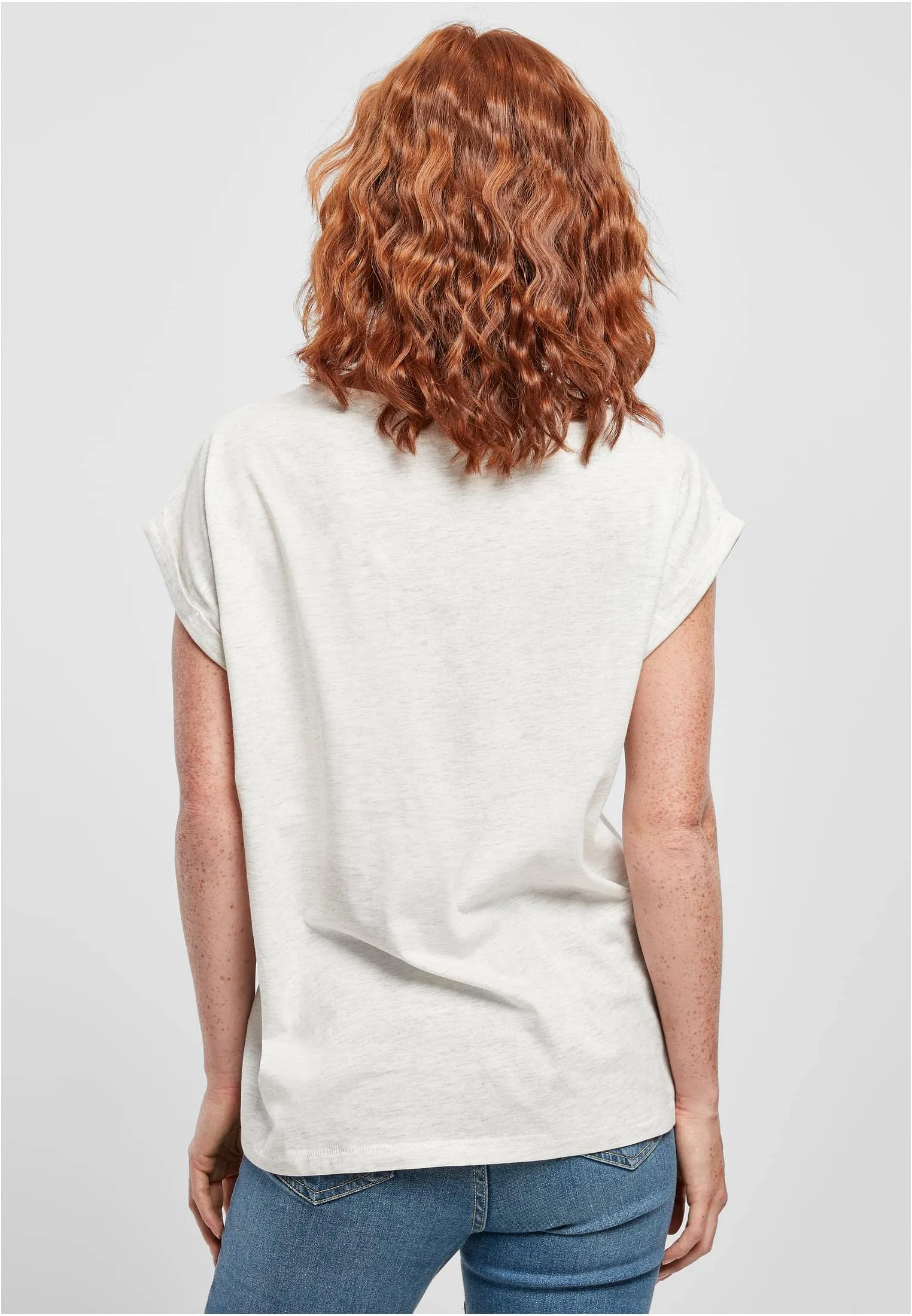 Urban Classics Donna T-shirt in Cotone con Manica Arrotolata e Scollo Rotondo, Rosso Ciliegia, Taglia XXL - immagine 8