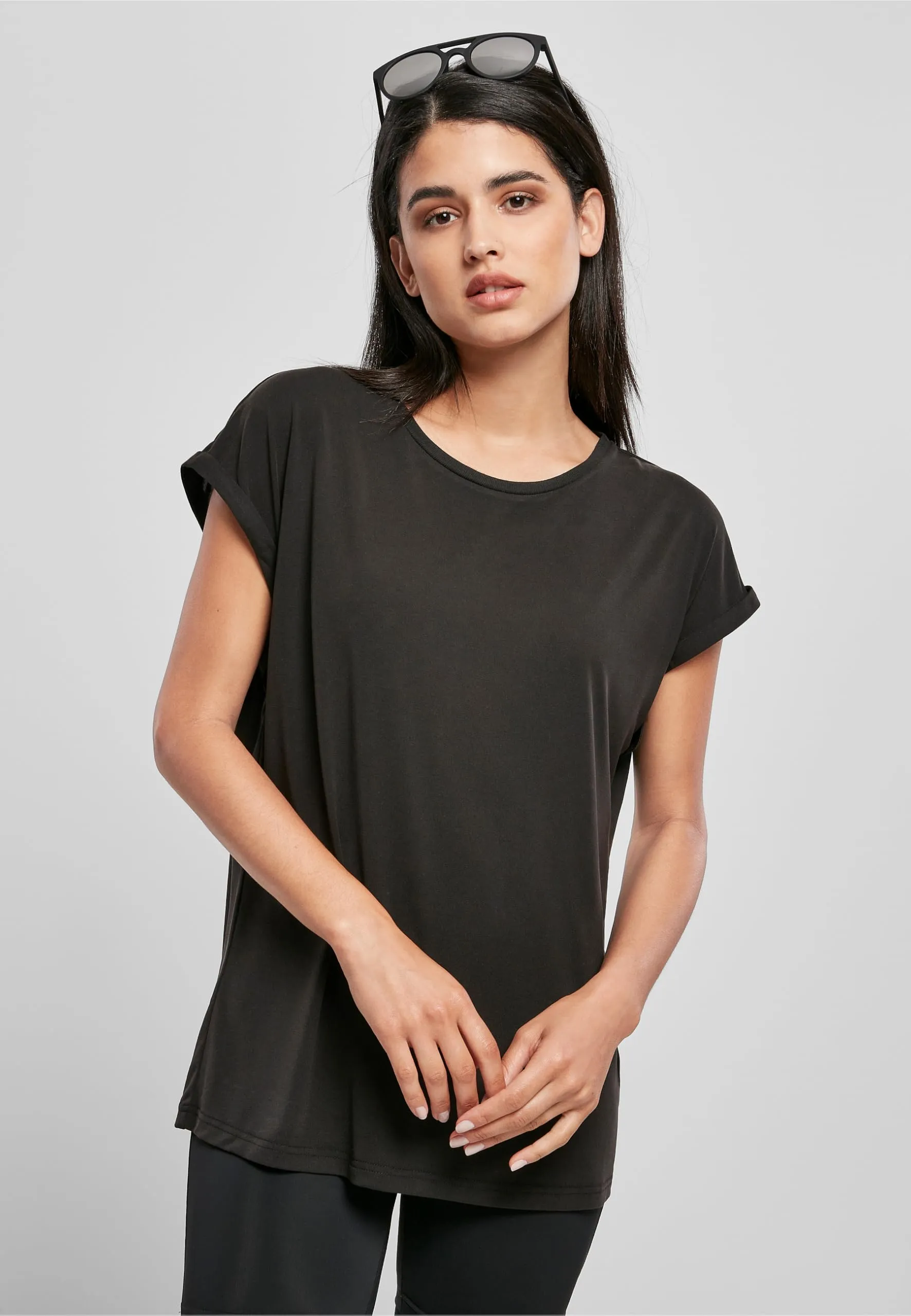 Urban Classics Maglietta Donna a Maniche Corte Oblique in Jersey TB4092 - immagine 3