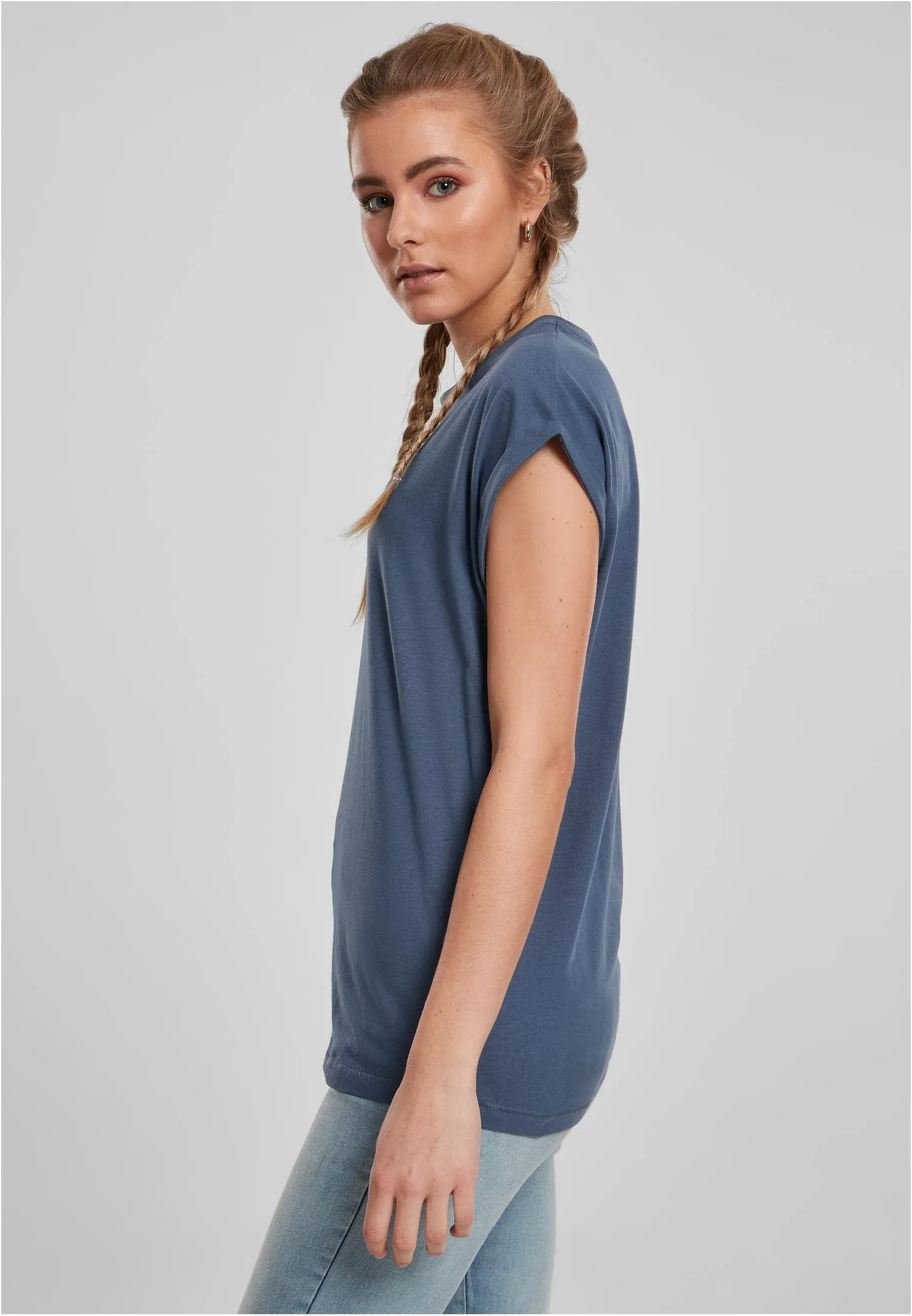 Urban Classics T-Shirt da Donna con Manica Arrotolata in Cotone, Rosso Ciliegia, Taglia XXL - immagine 7