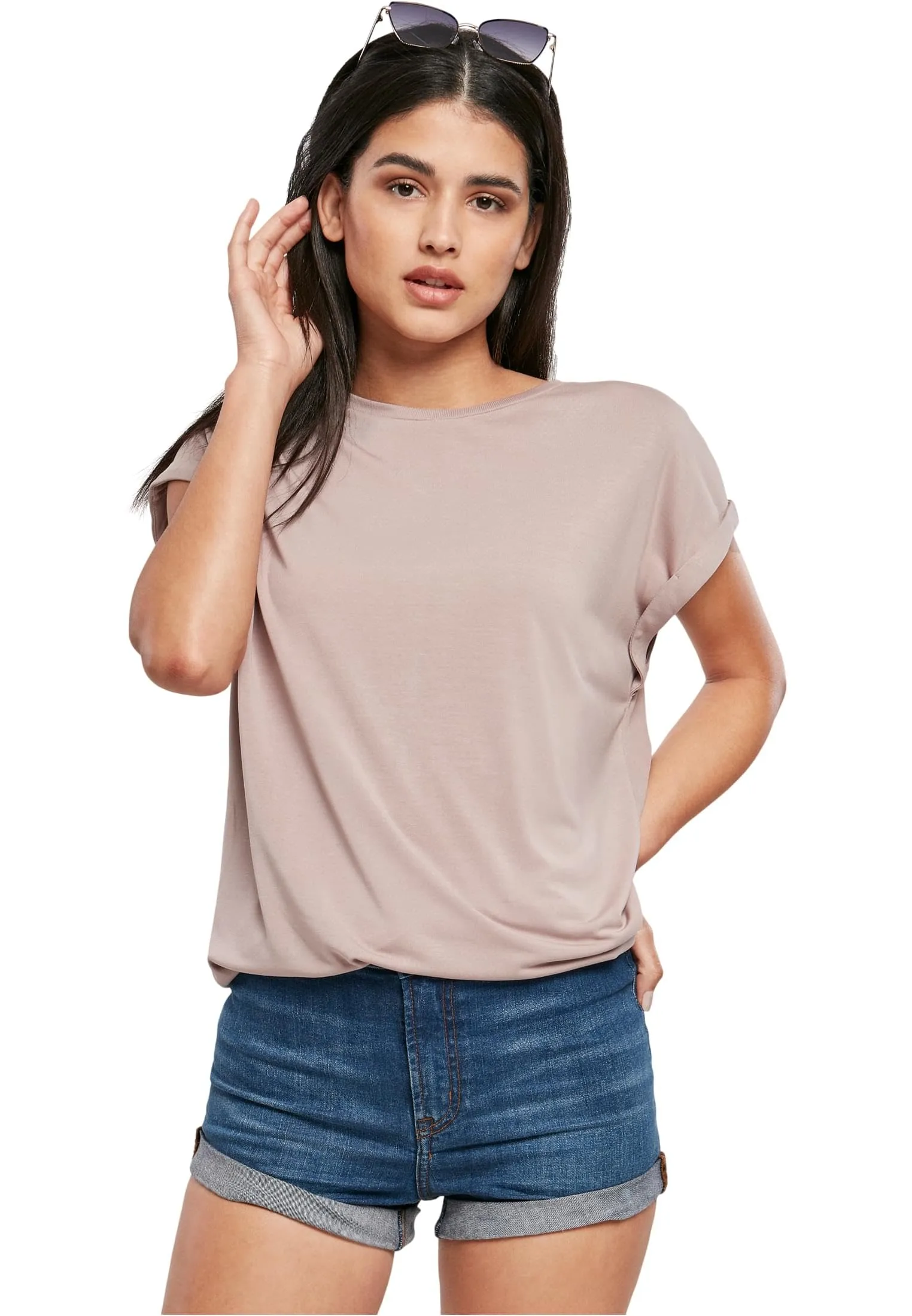 Urban Classics Maglietta Donna a Maniche Corte Oblique TB4092 - immagine 1