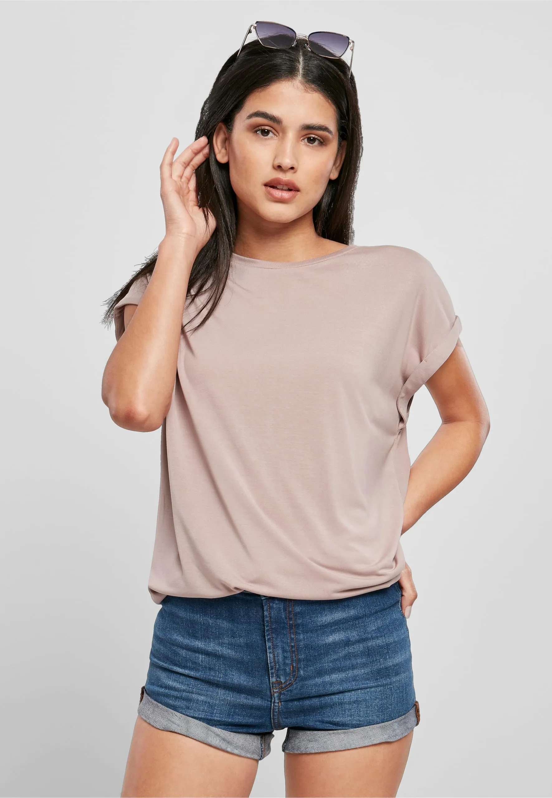 Urban Classics Maglietta Donna a Maniche Corte Oblique TB4092 - immagine 3