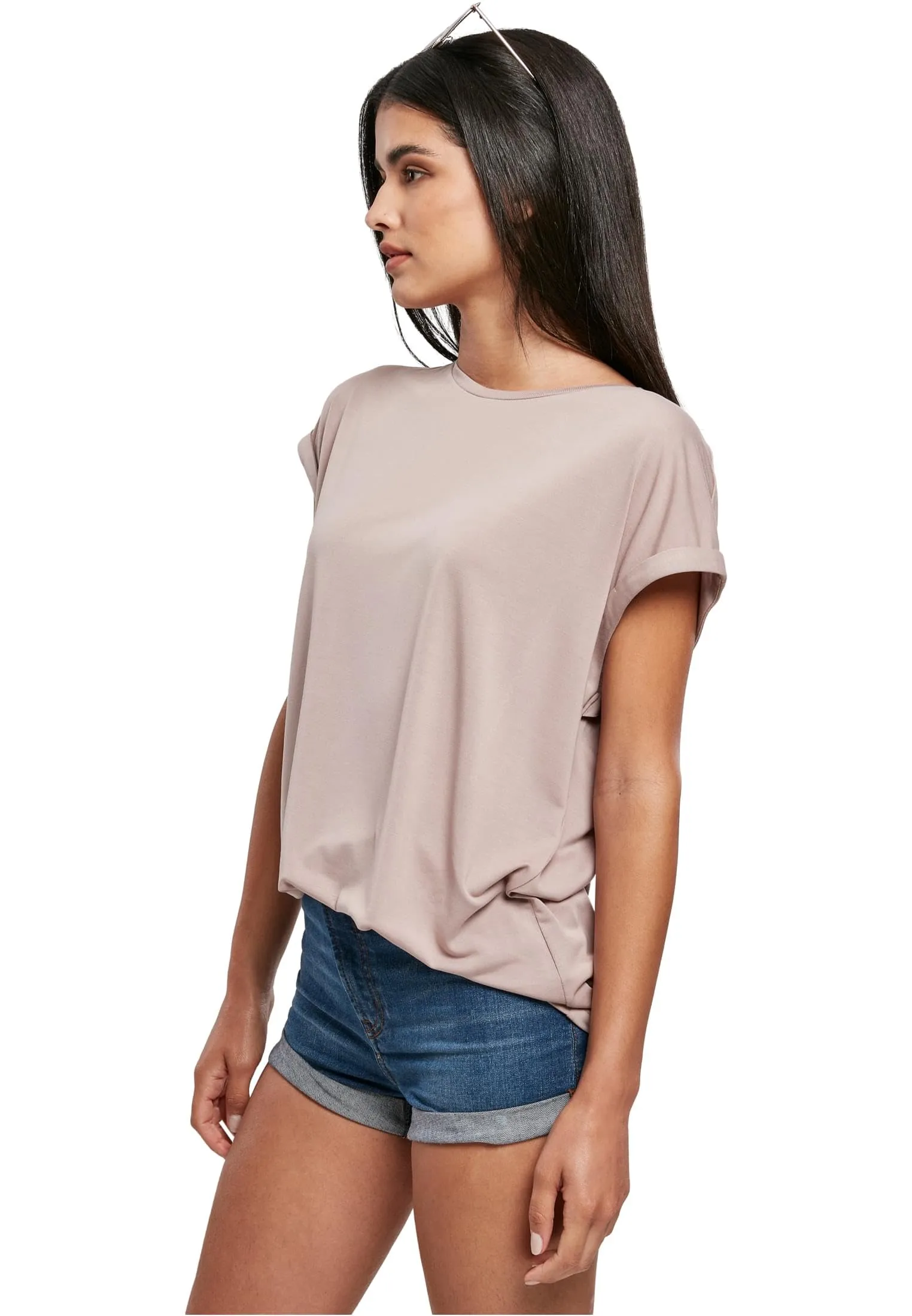Urban Classics Maglietta Donna a Maniche Corte Oblique TB4092 - immagine 6