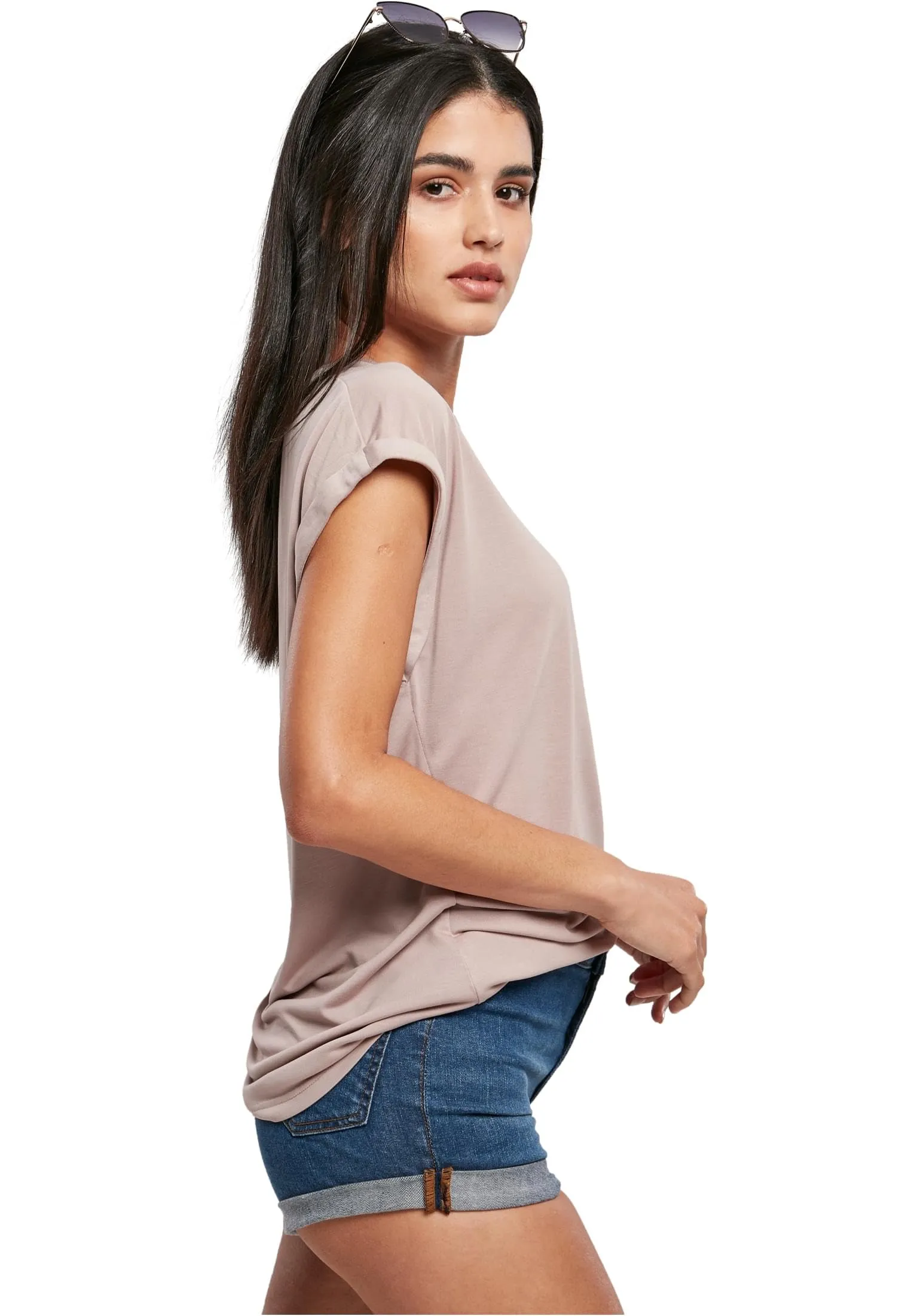 Urban Classics Maglietta Donna a Maniche Corte Oblique Jersey TB4092 - immagine 7