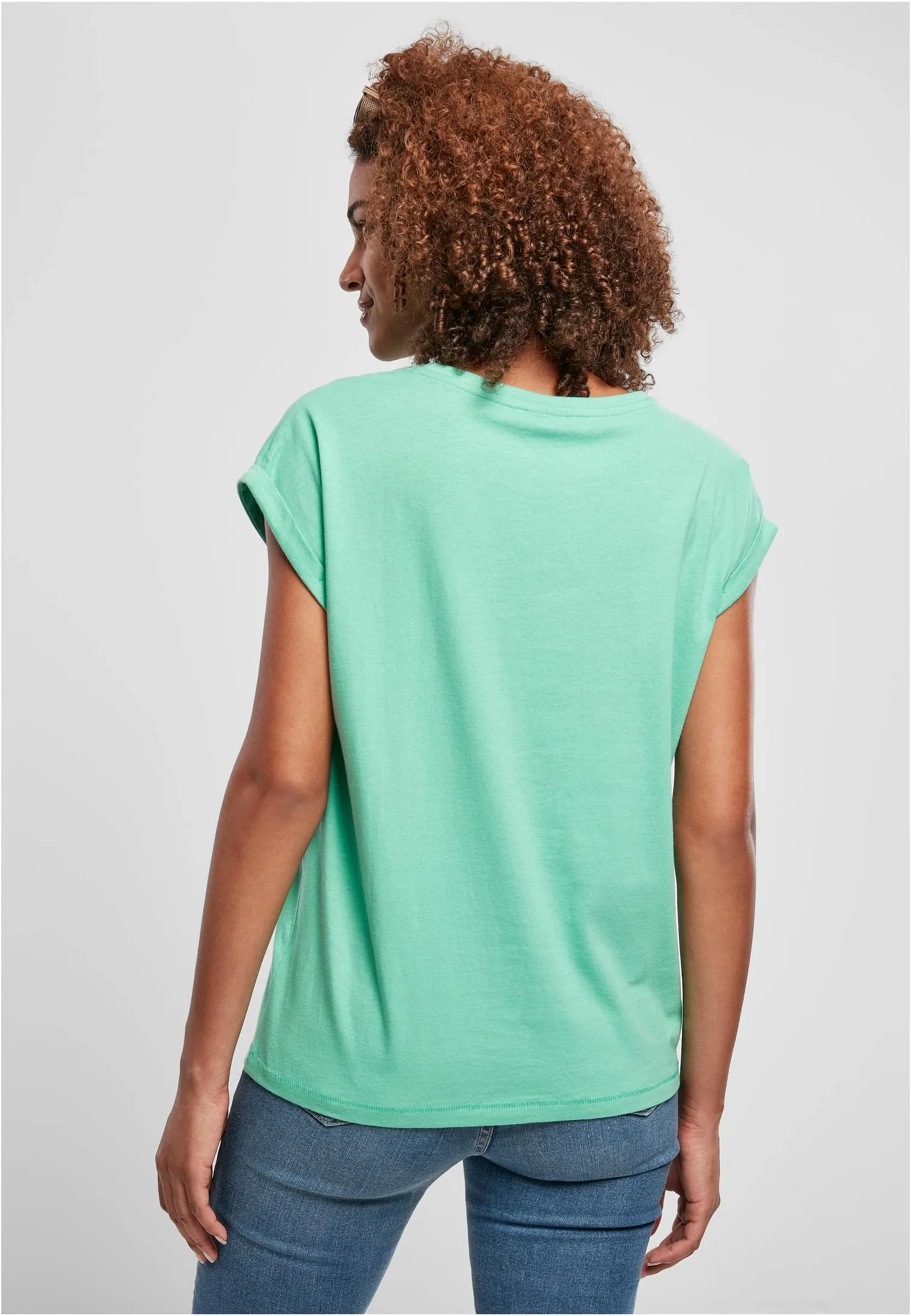 Urban Classics T-shirt da Donna con Manica Arrotolata in Cotone, Rosso Ciliegia, XXL - immagine 6