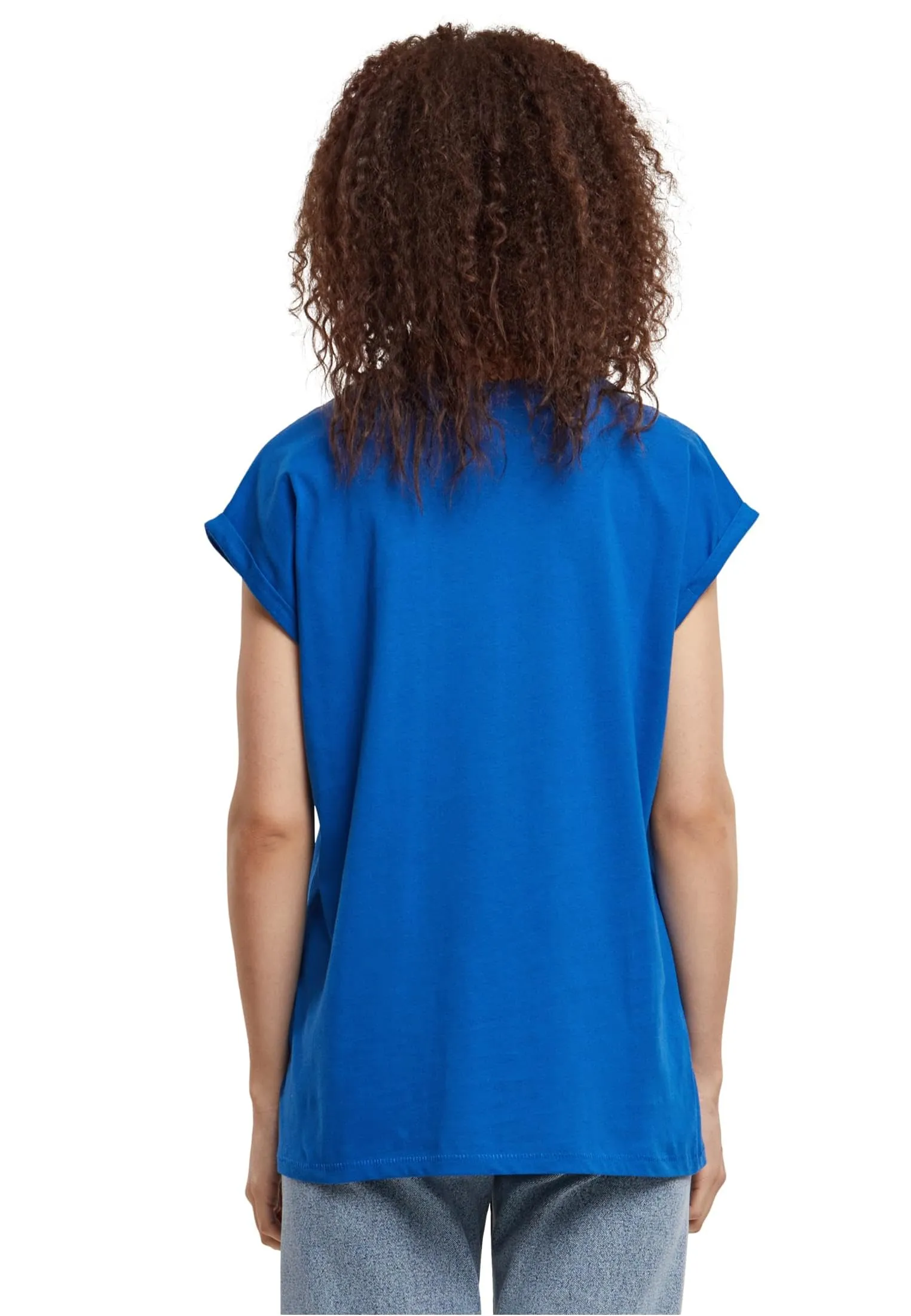 Urban Classics Donna T-shirt in Cotone con Manica Arrotolata, Scollo Rotondo, Rosso Ciliegia, Taglia XXL - immagine 3