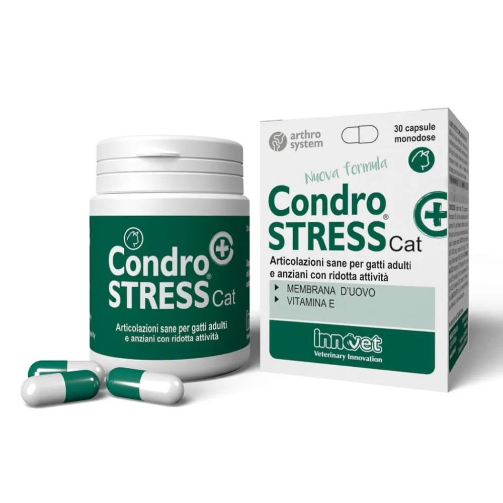 Innovet Condrostress (+) Cat Supplemento Articolare con Membrana d’Uovo e Vitamina E - 30 cps - immagine 1