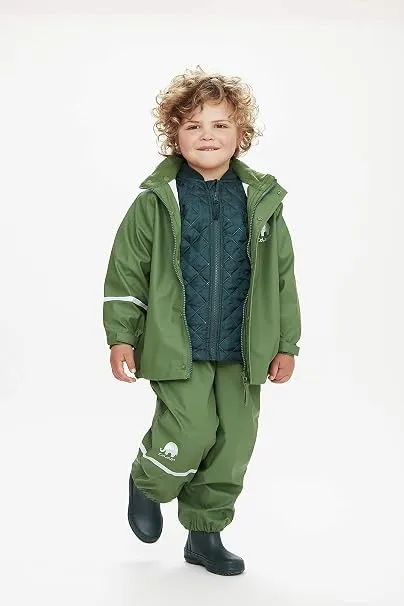 Celavi Unisex Basic Rainwear Set, PU Waterproof Jacket, Elm Green, 12 Months - immagine 9