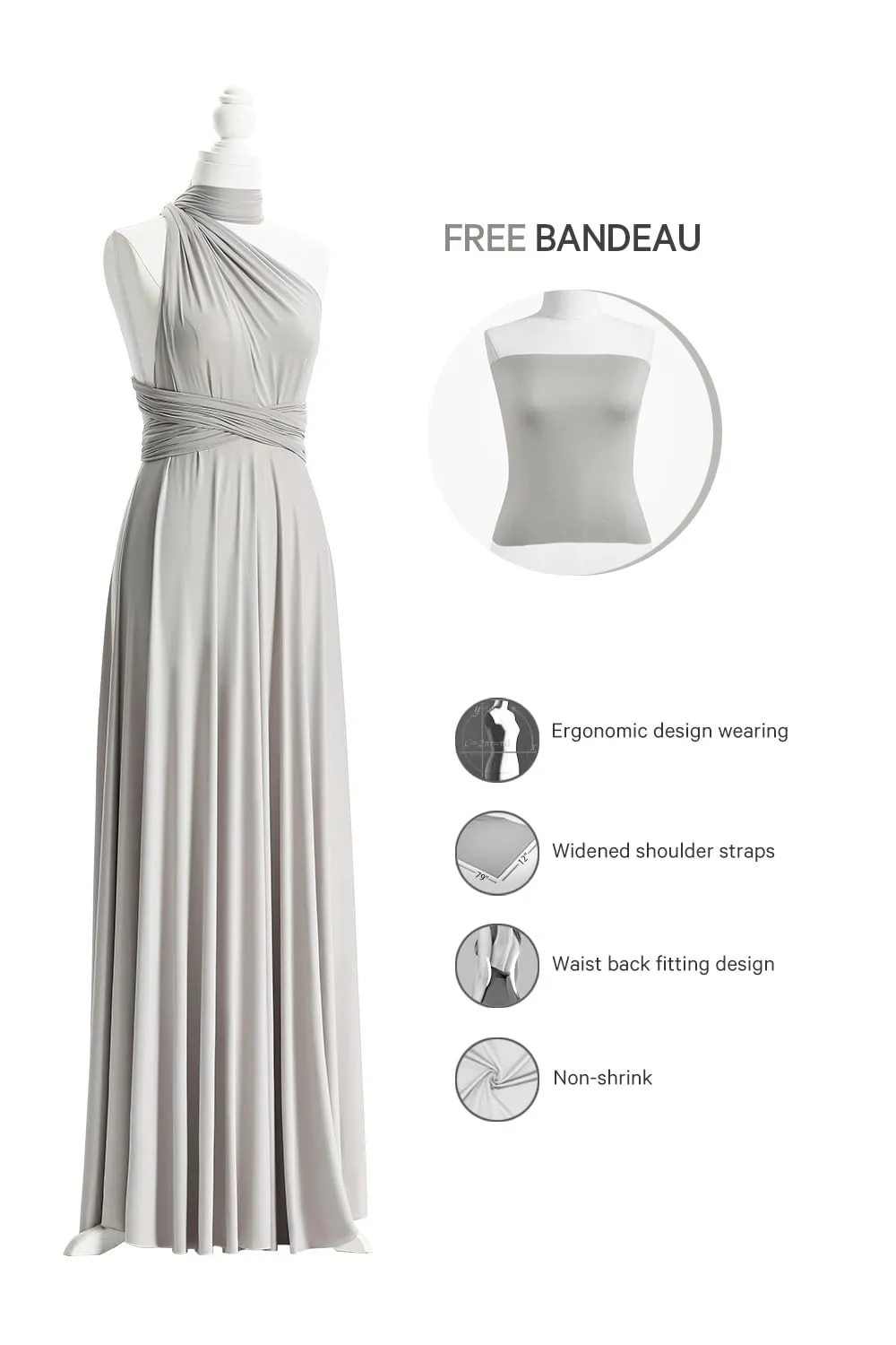 72styles Abito Cerimonia Donna Infinity Damigella d'Onore - immagine 3