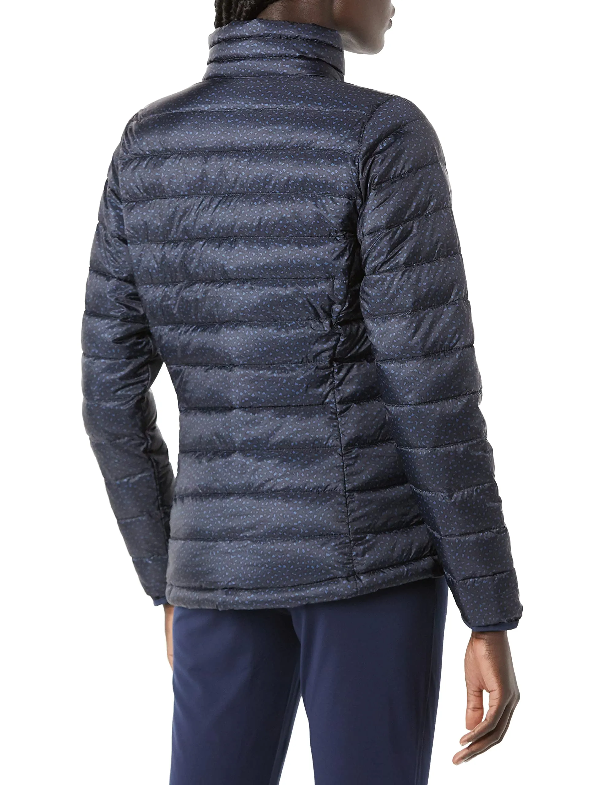 Amazon Essentials Piumino Leggero Resistente all'Acqua Ripiegabile Donna, Blu Marino Maculata, XL Plus - immagine 3