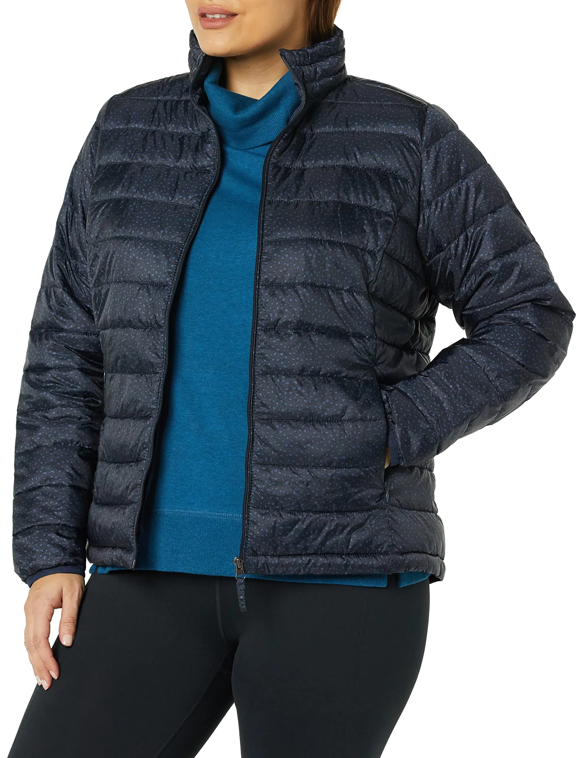 Amazon Essentials Piumino Leggero Resistente all'Acqua Ripiegabile Donna, Blu Marino Maculata, XL Plus - immagine 5