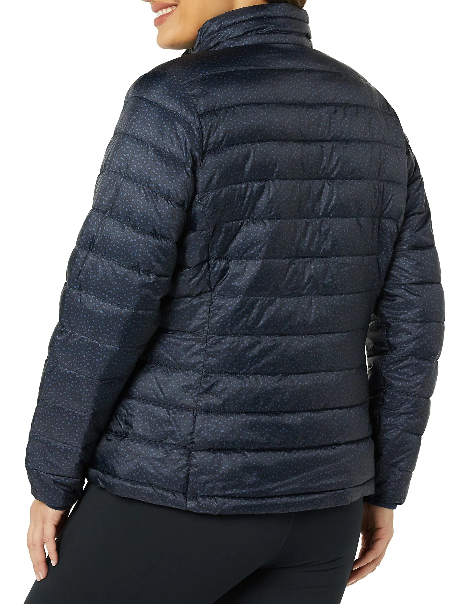 Amazon Essentials Piumino Leggero Resistente all'Acqua Ripiegabile Donna, Blu Marino Maculata, XL Plus - immagine 6