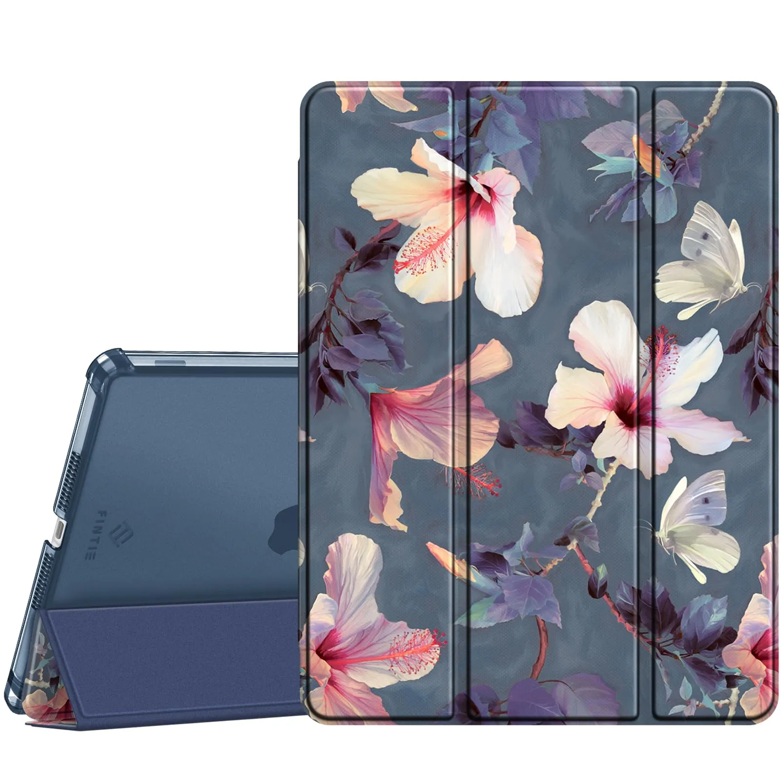 FINTIE Cover per iPad 10.2 Pollici (9a/8a/7a Generazione, 2019-2021) - Floreale, Z-Blooming Hibiscus - immagine 1