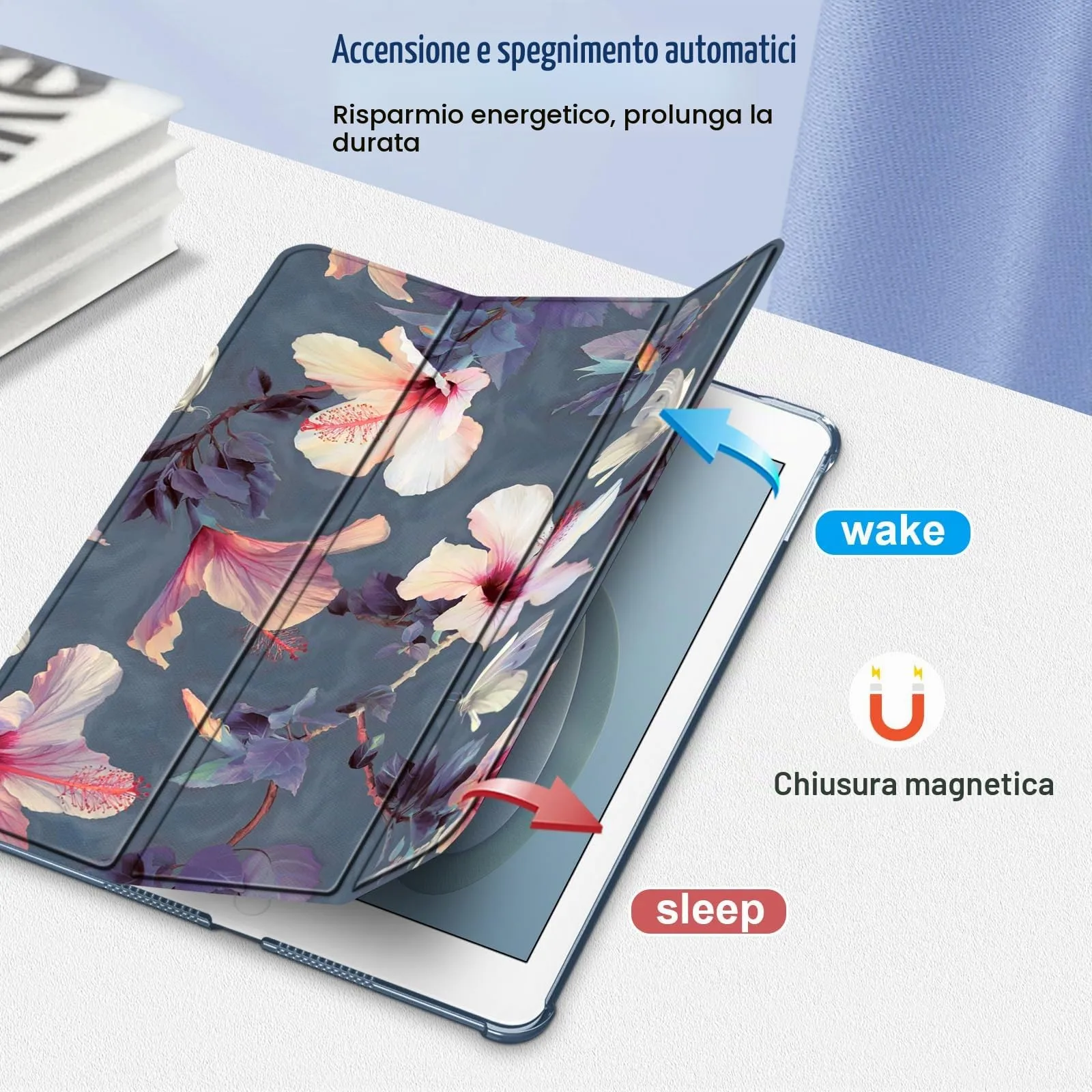 FINTIE Cover per iPad 10.2 Pollici (9a/8a/7a Generazione, 2019-2021) - Floreale, Z-Blooming Hibiscus - immagine 8